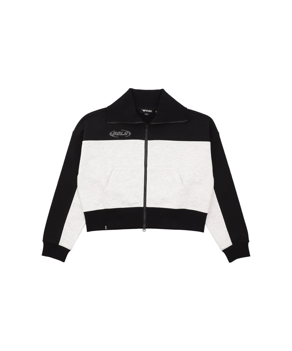 골라(GOLA) W COLOR BLOCK ZIP-UP SWEATSHIRTS [BLACK]