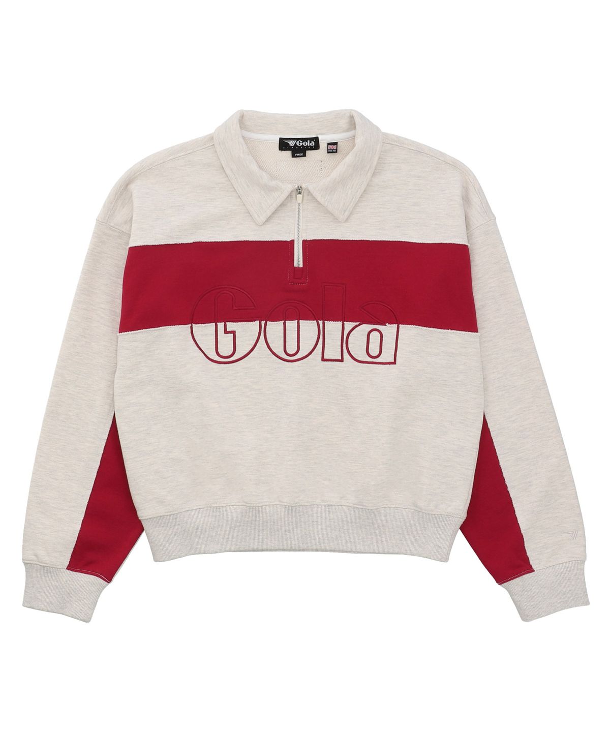 골라(GOLA) W COLLAR HALF ZIP-UP SWEATSHIRTS [OATMEAL]