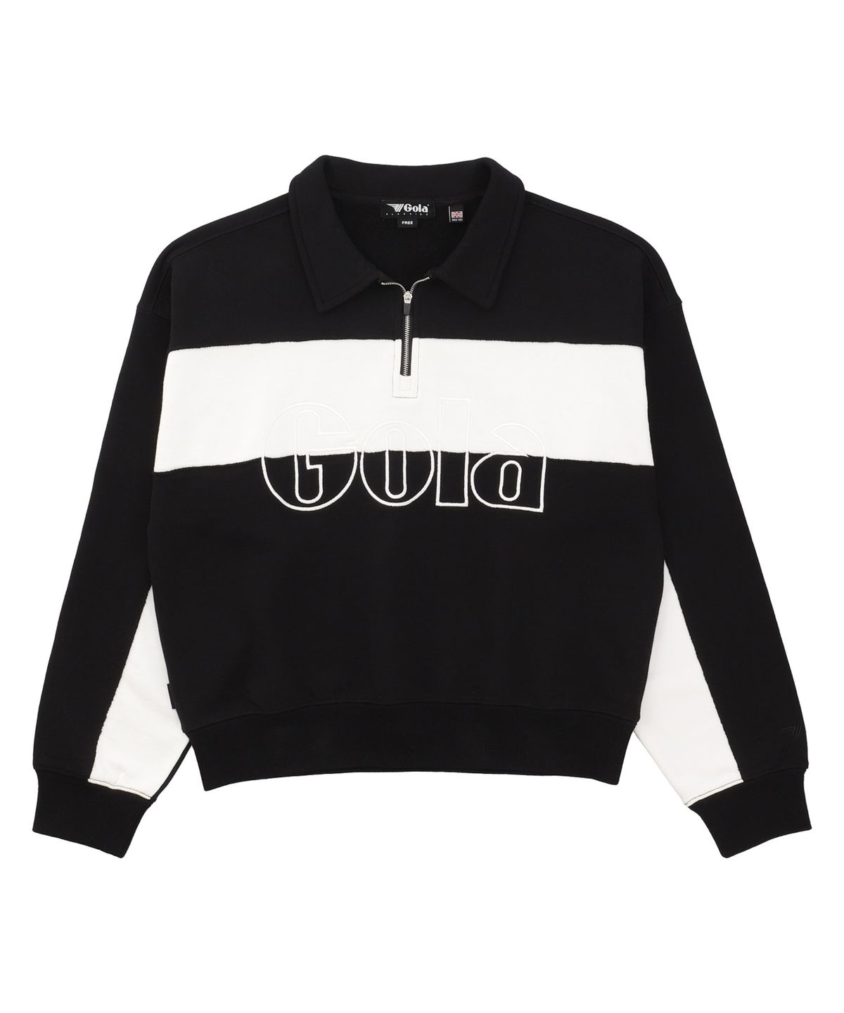 골라(GOLA) W COLLAR HALF ZIP-UP SWEATSHIRTS [BLACK]