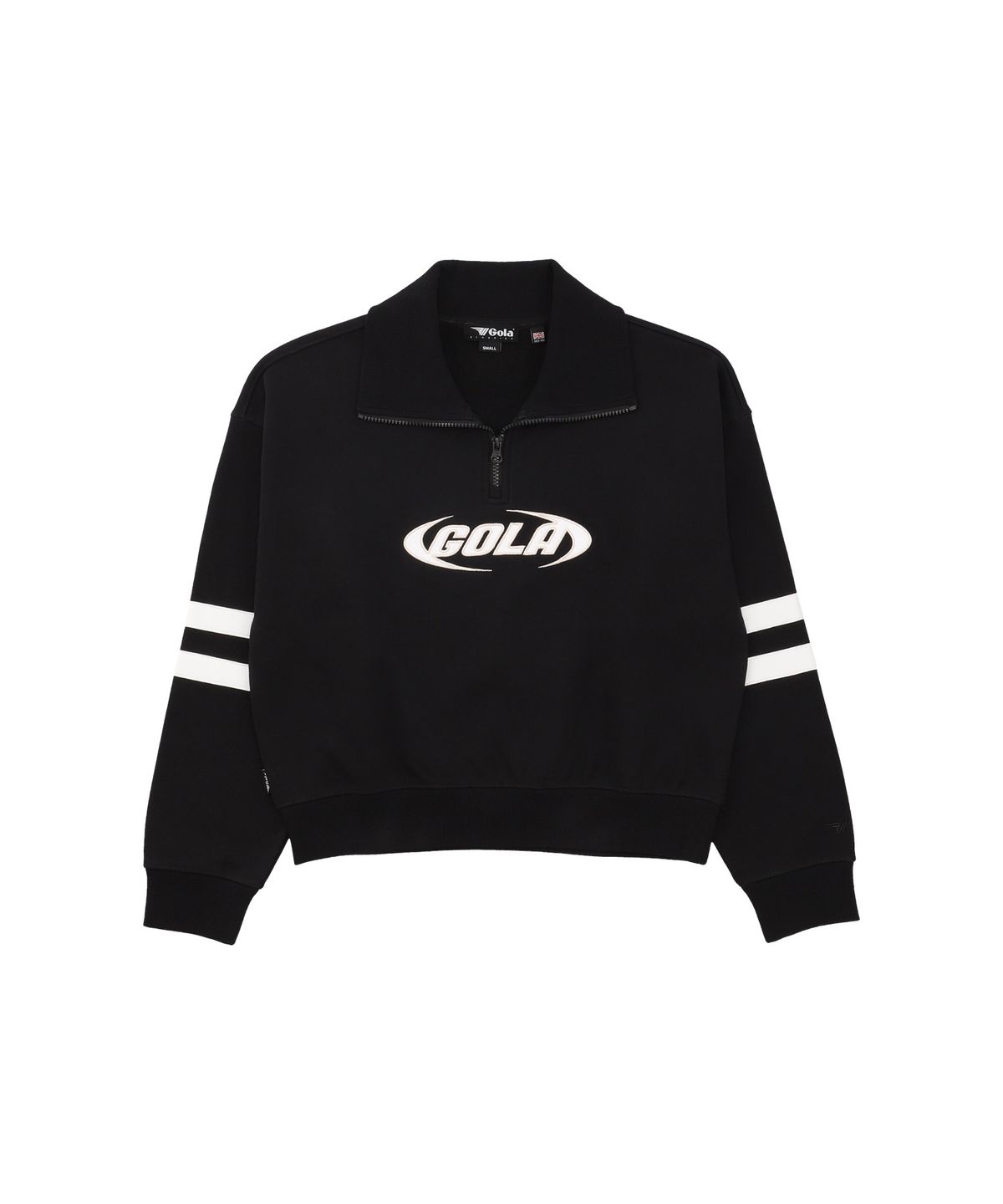 골라(GOLA) TRACK POINT HALF ZIP-UP SWEAT SHIRTS [BLACK]