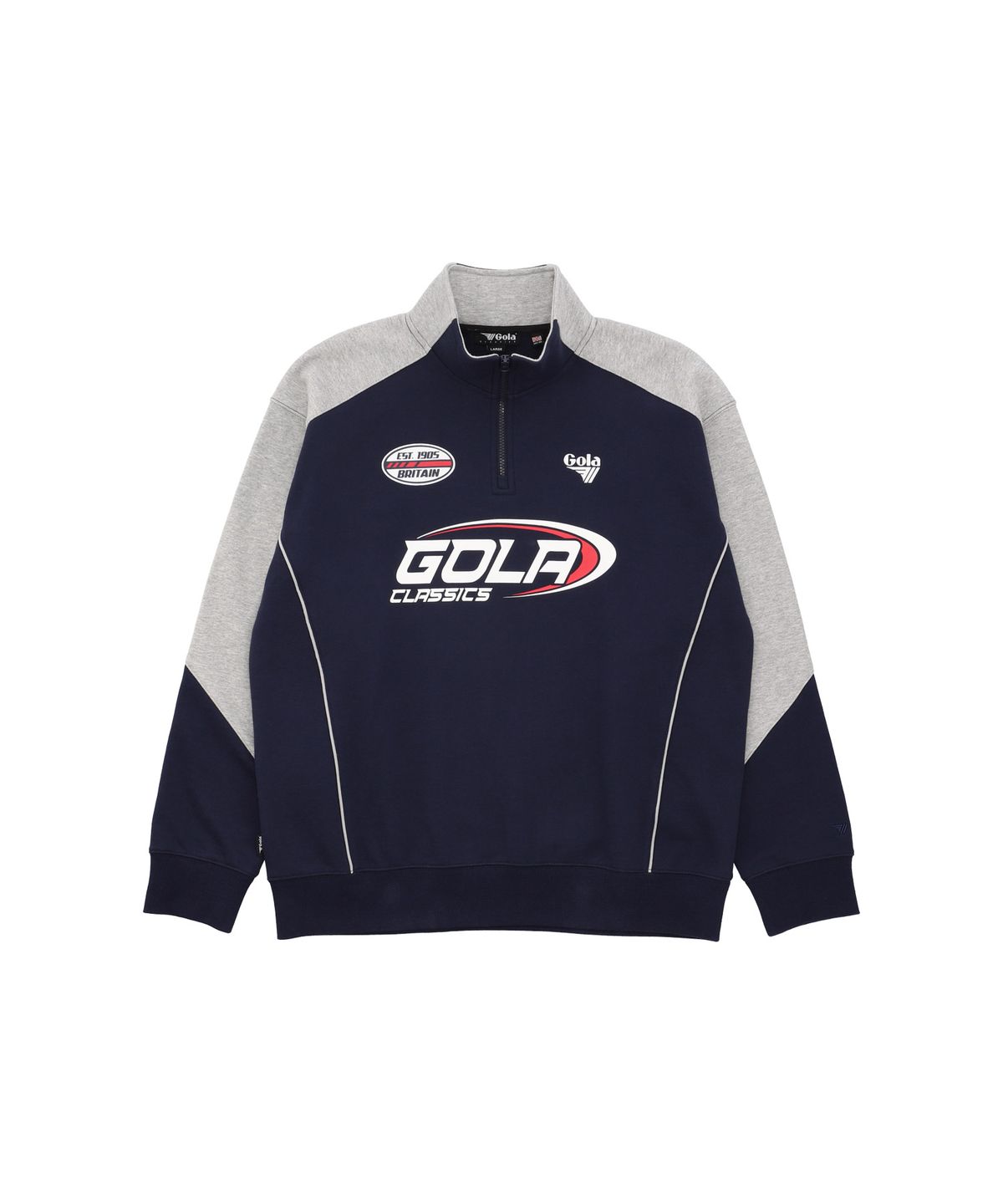 골라(GOLA) COLOR BLOCK SWEAT HALF ZP [NAVY]