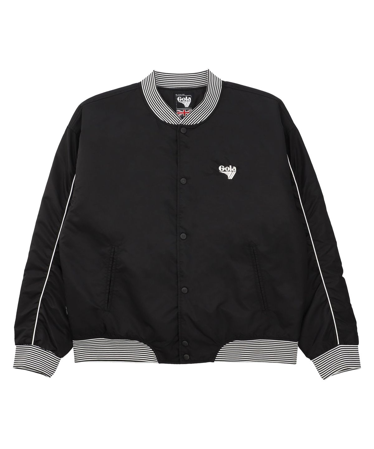 골라(GOLA) LOGO PATCH STADIUM JACKET [BLACK]