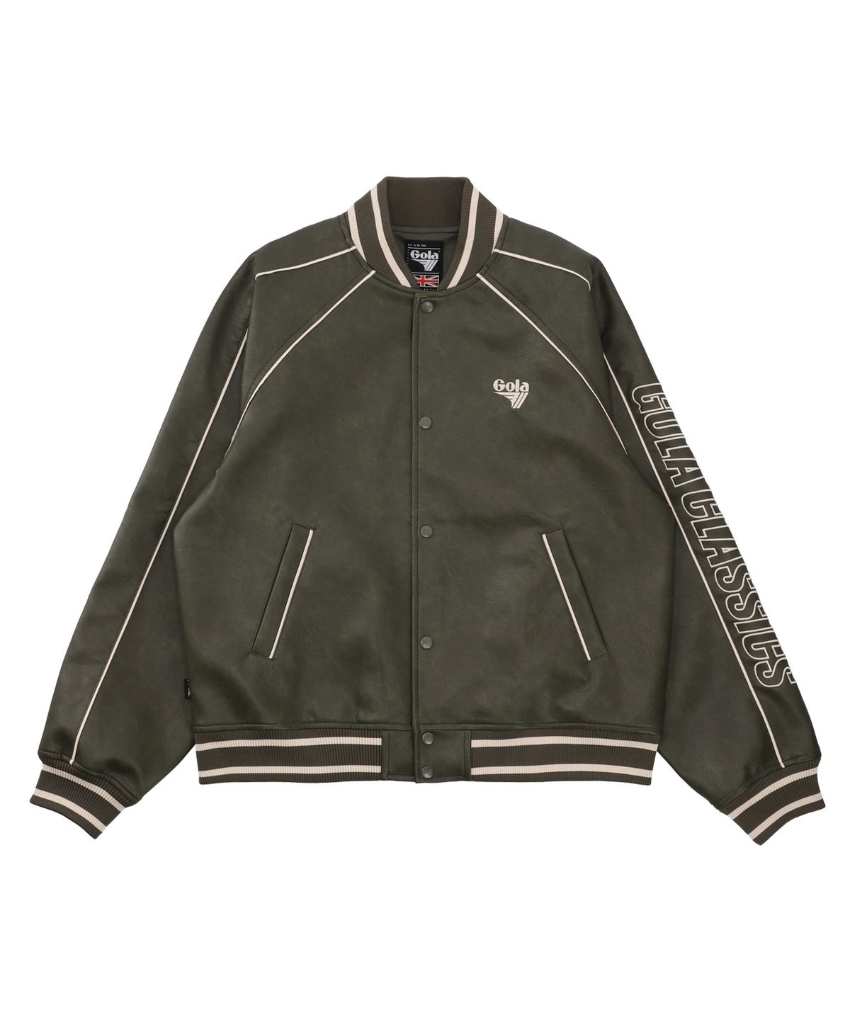 골라(GOLA) PIPING LEATEHR JUMPER [KHAKI]