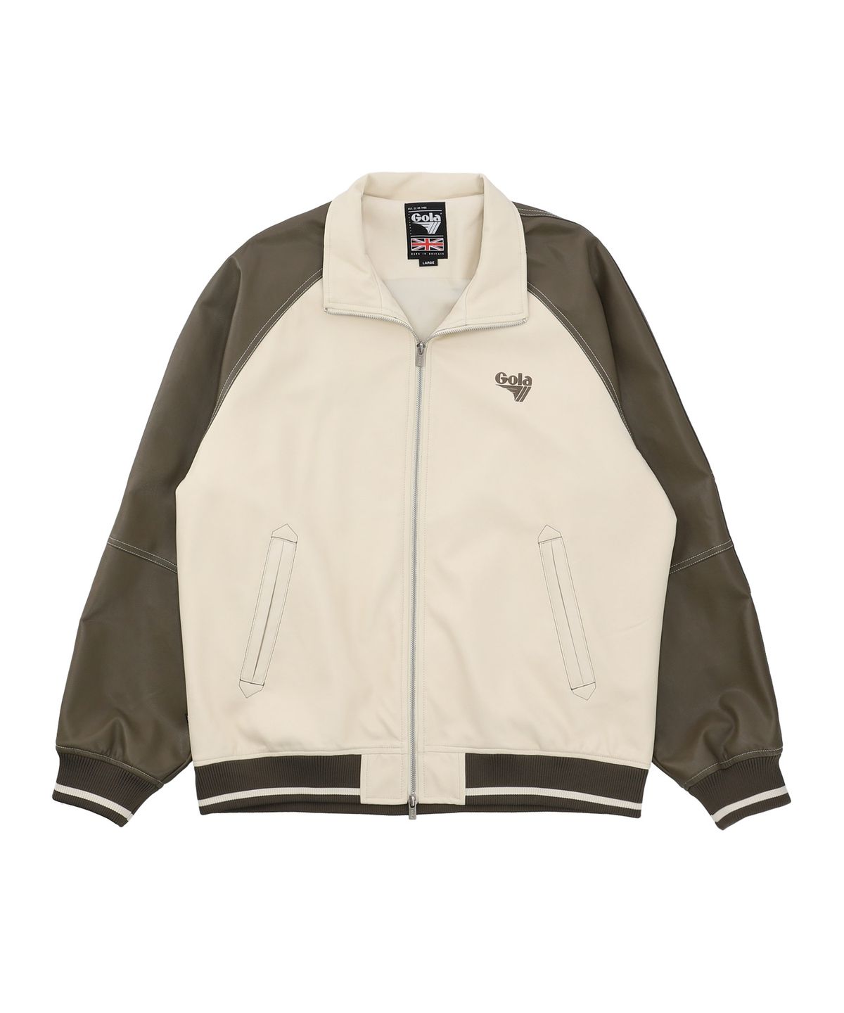 골라(GOLA) STITCH POINT LEATHER JUMPER [IVORY]