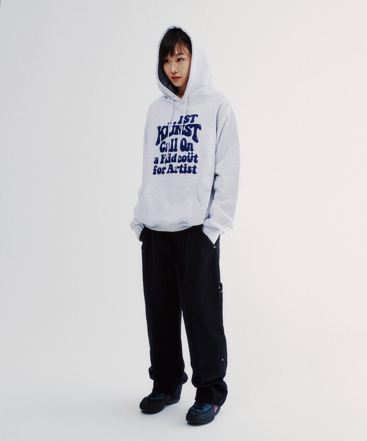 이스트쿤스트(ISTKUNST) HIDEOUT HOODIE_LIGHT GREY(IK2ESMM403A)