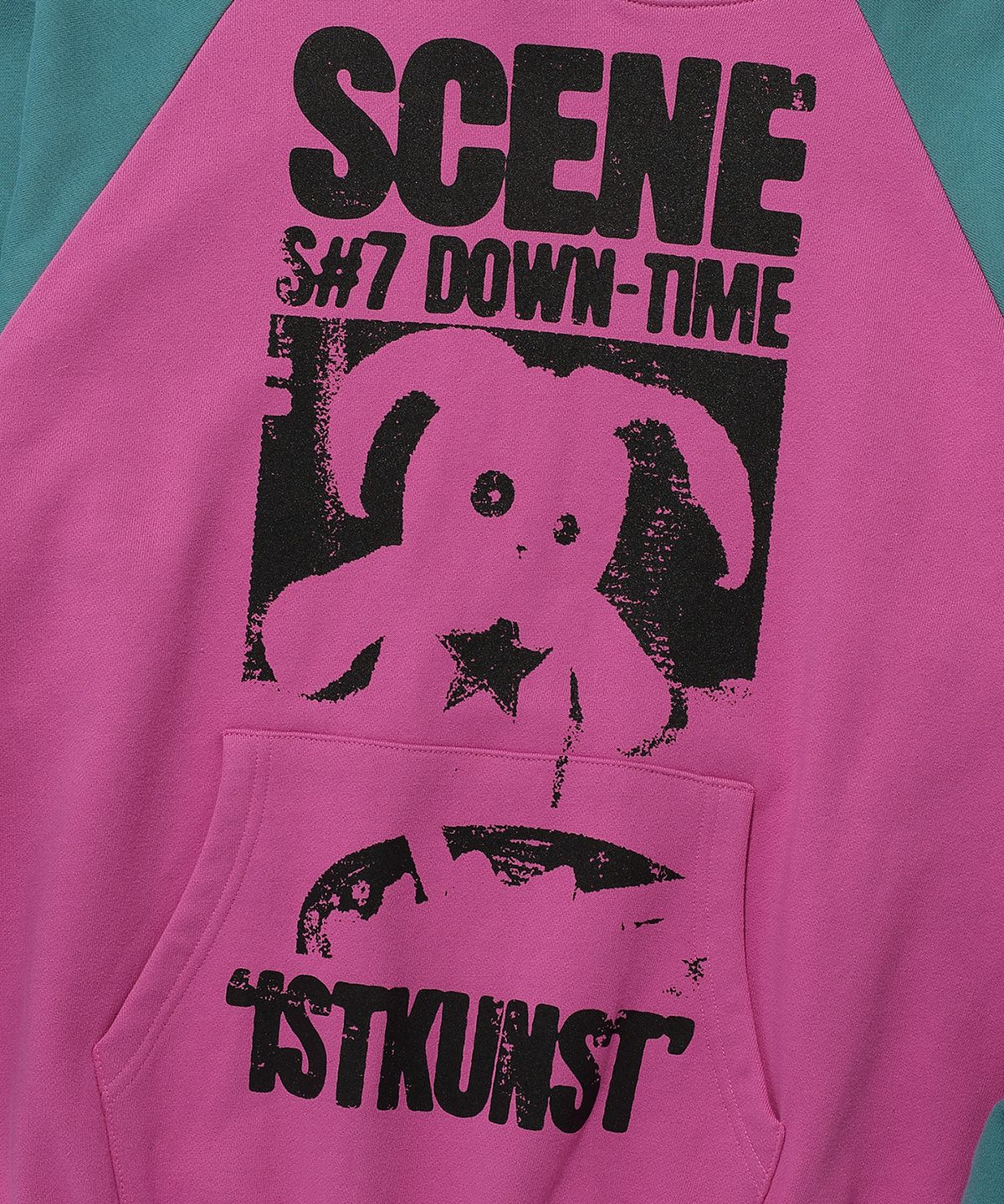 이스트쿤스트(ISTKUNST) SCENE BUNNY RAGLAN HOODIE_DEEP PINK(IK2ESMM409A)