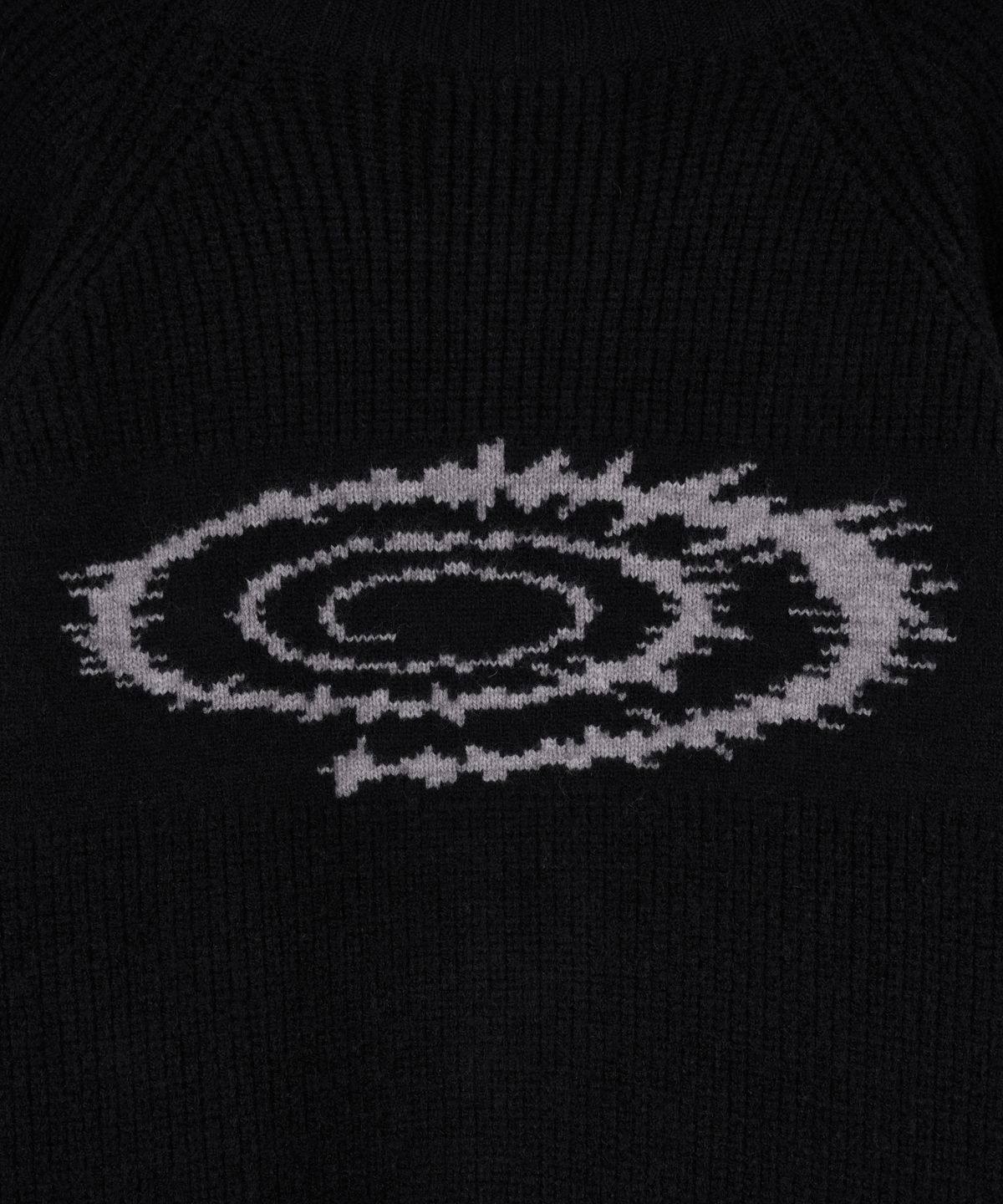 아이돈워너셀(IDWS) Swift Symbol High Neck Knit Zip Up Black