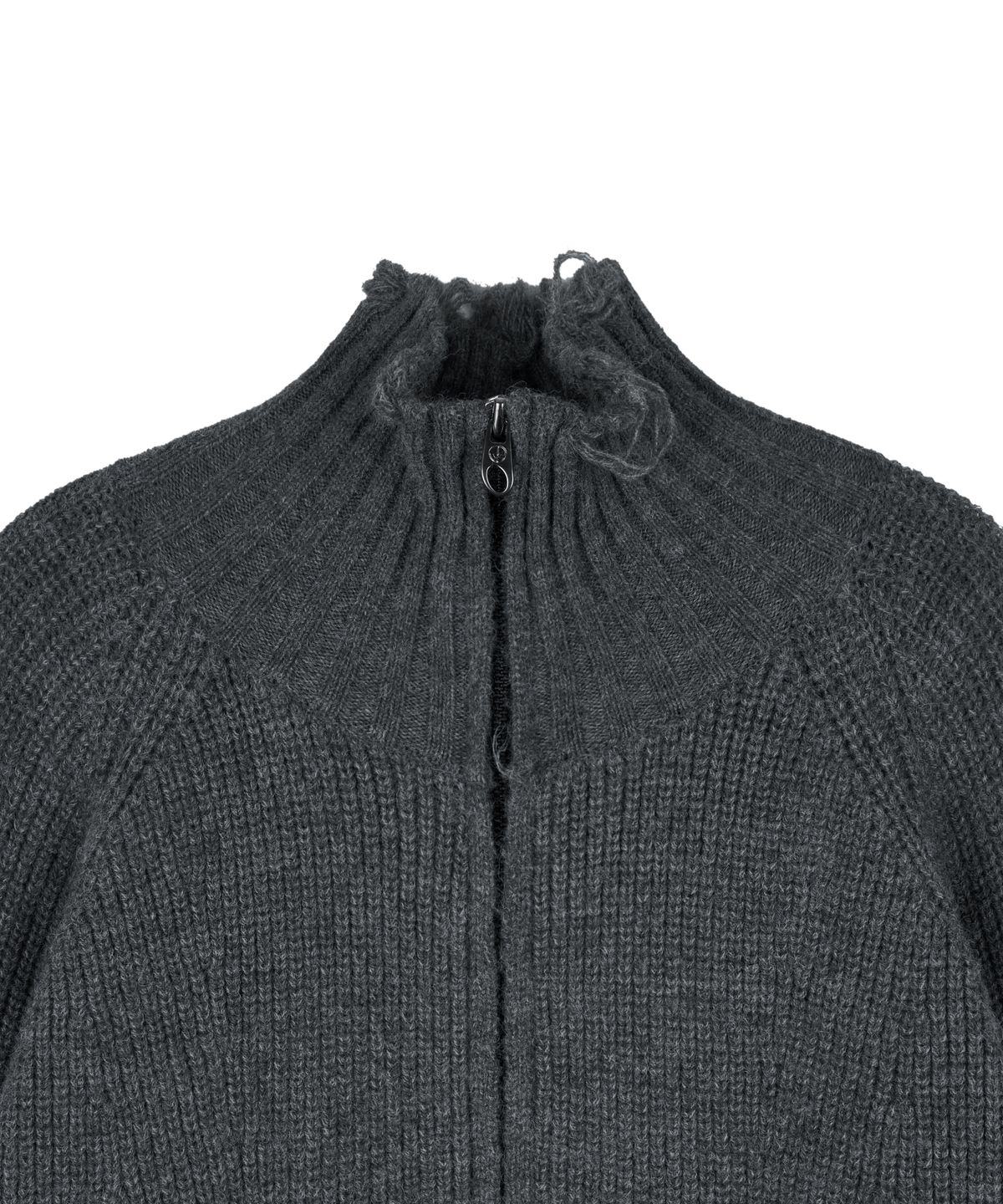 아이돈워너셀(IDWS) Swift Symbol High Neck Knit Zip Up Gray