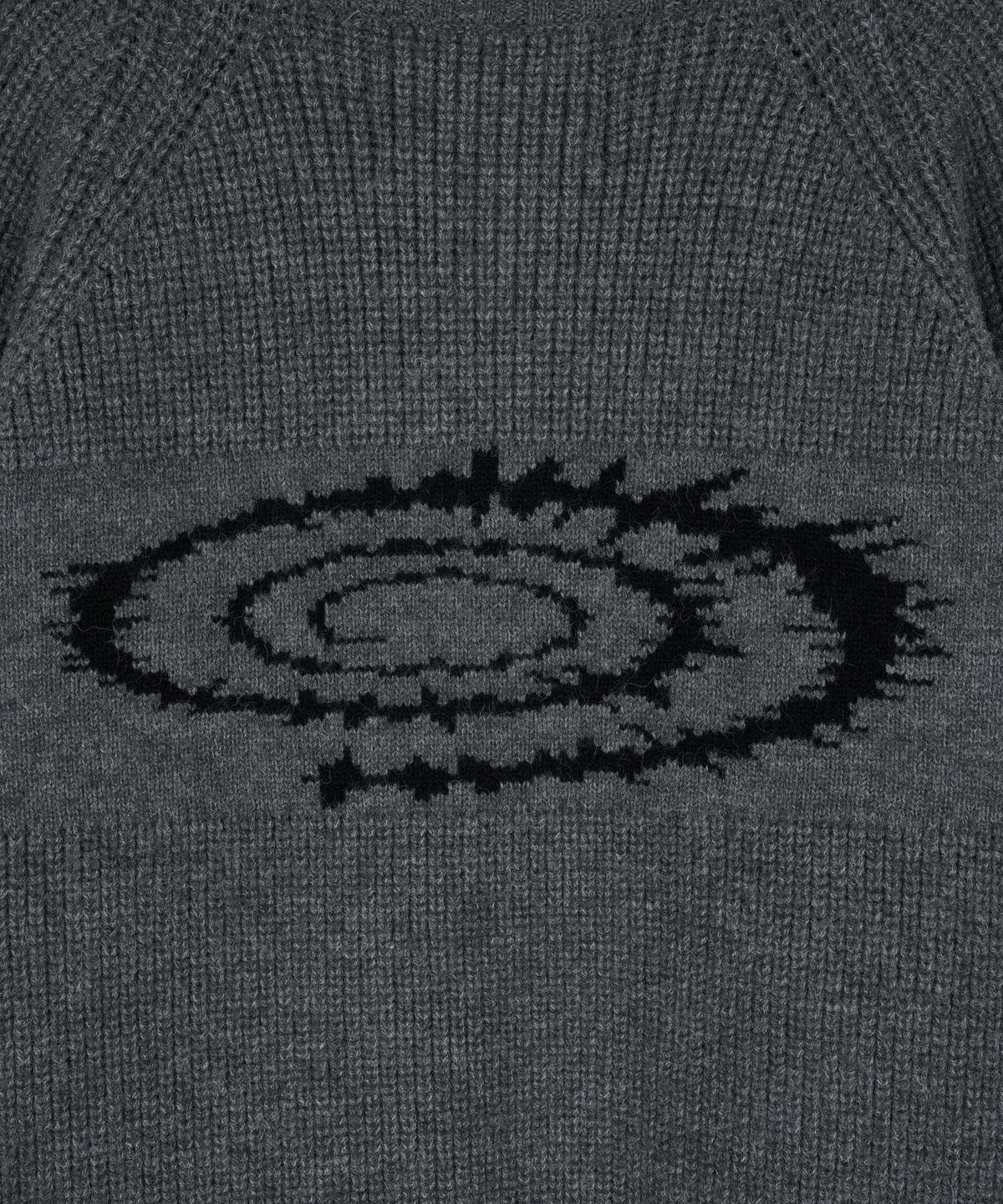 아이돈워너셀(IDWS) Swift Symbol High Neck Knit Zip Up Gray