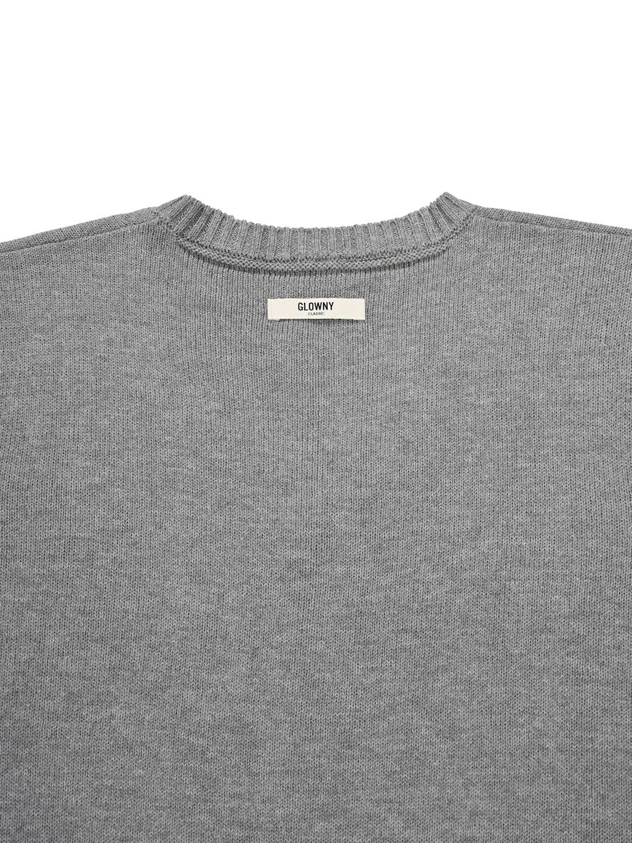 ★GLOWNY★ G CLASSIC VNECK LONG SLEEVE GRAY MUSINSA | GLOWNY G CLASSIC V-NECK SLIM KNIT PULLOVER (GRAY)
