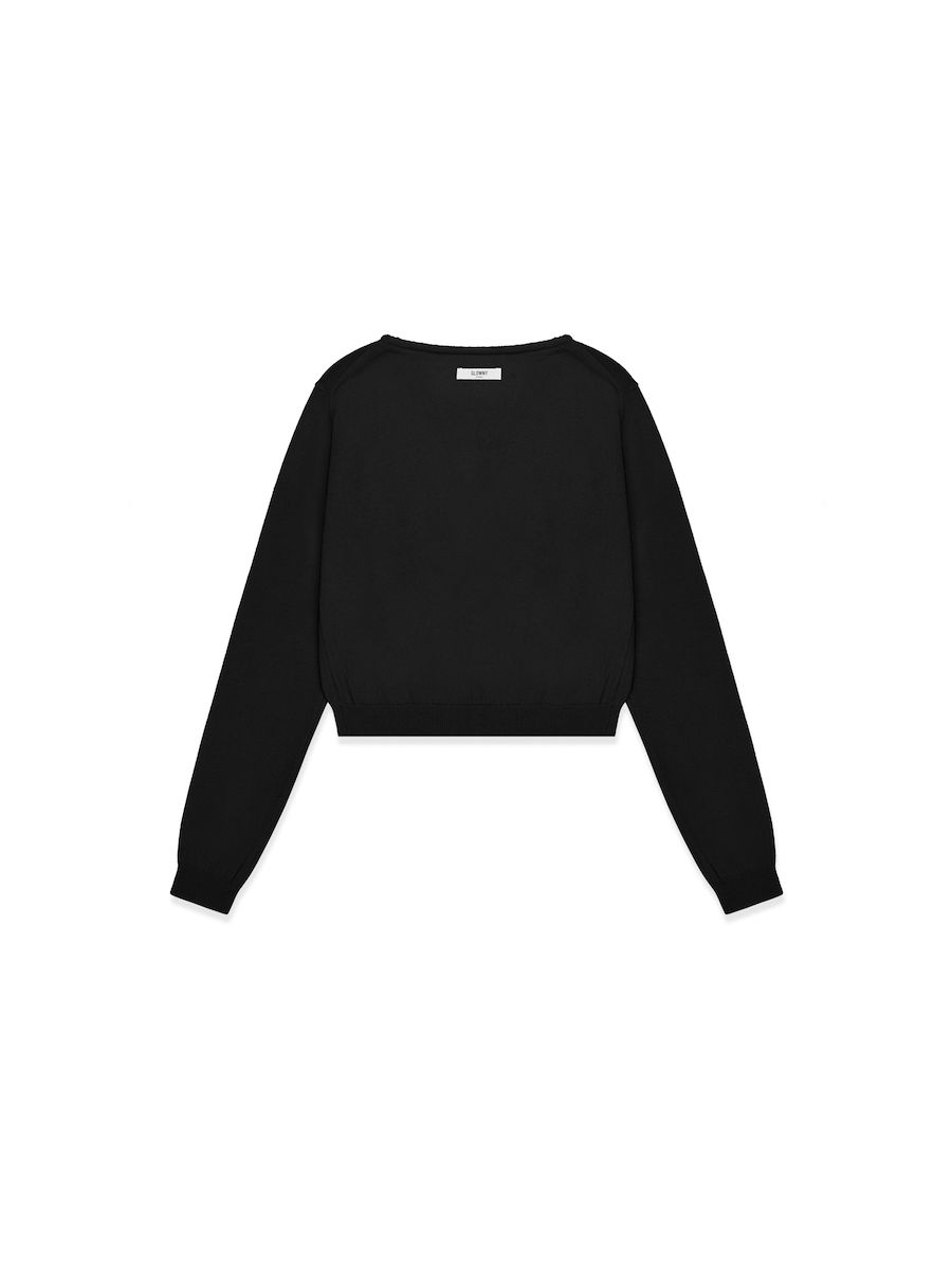 MUSINSA | GLOWNY G CLASSIC STANDARD FIT CARDIGAN (BLACK)