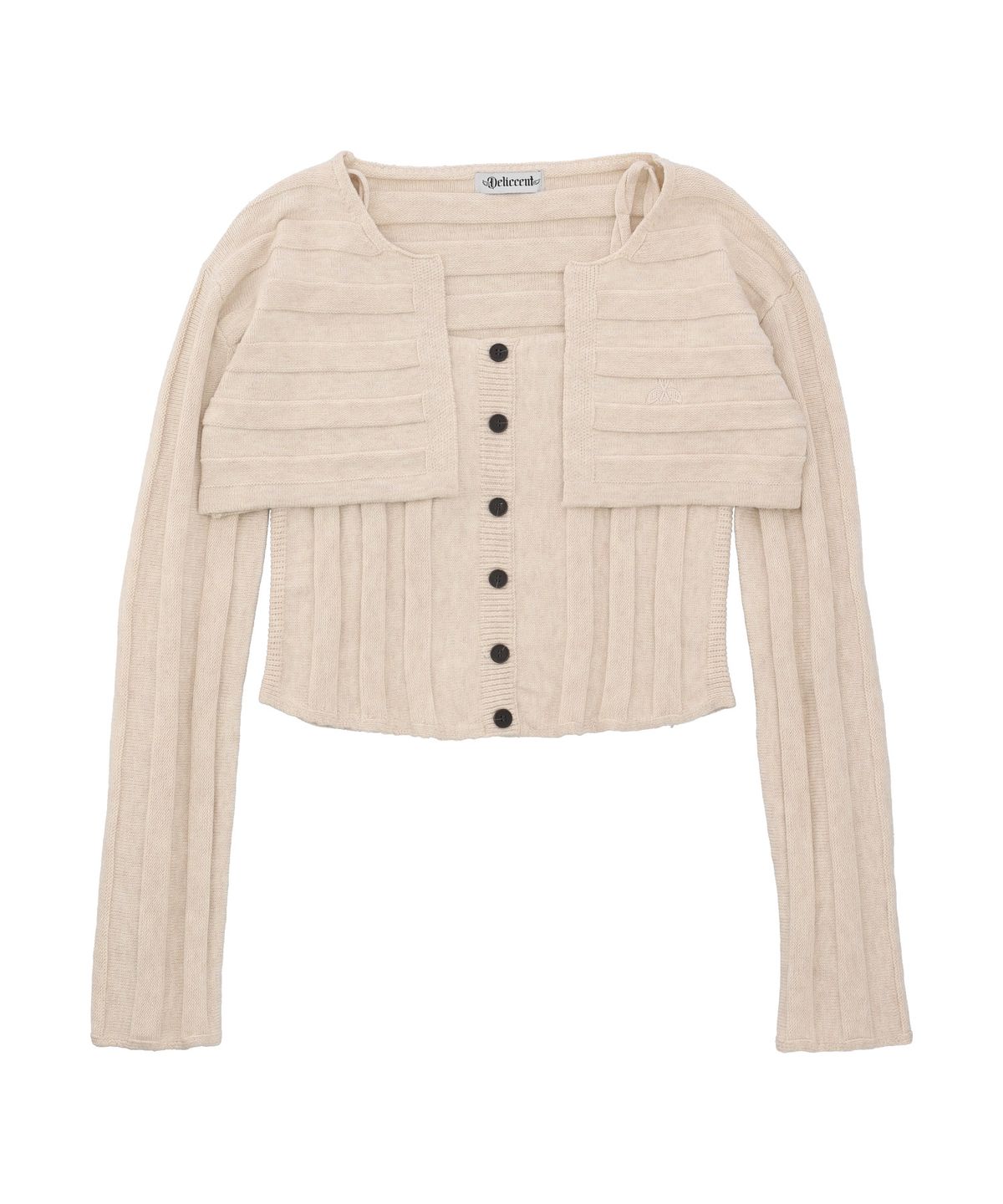 델리센트(DELICCENT) 리브 나시 볼레로 세트 [BEIGE]