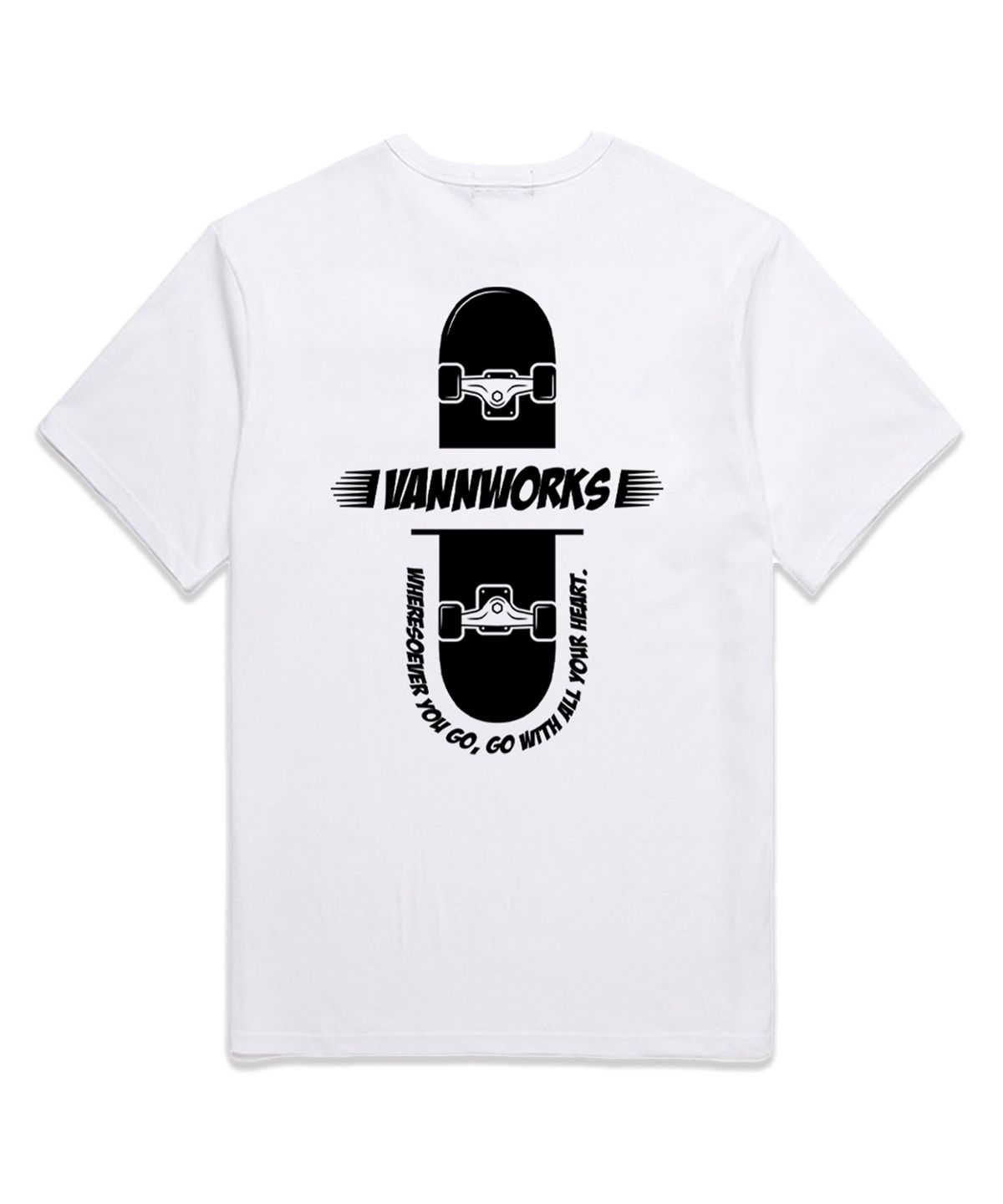 밴웍스(VANNWORKS) Skateboard 오버핏 반팔 티셔츠 (VS0074) 화이트