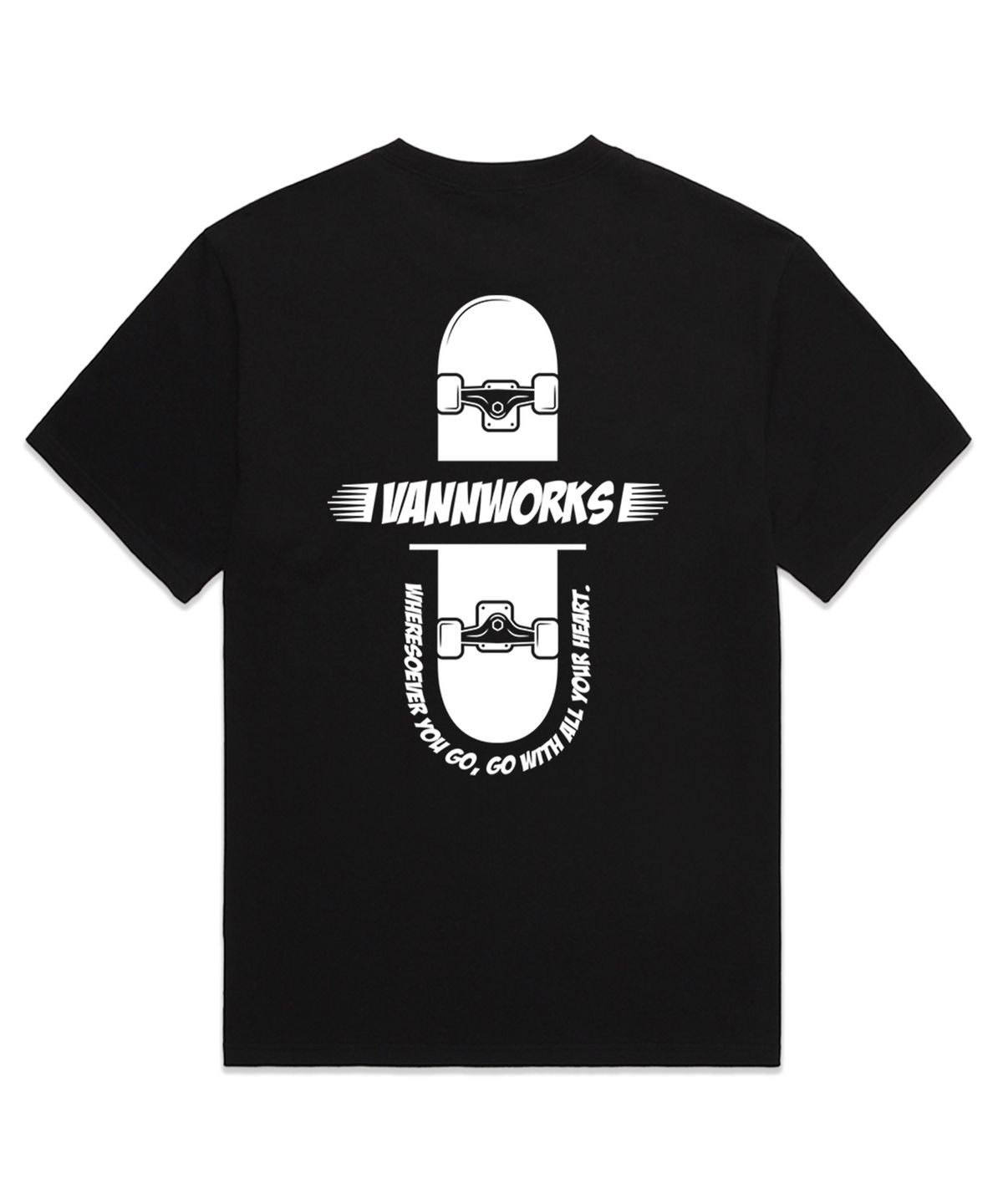 밴웍스(VANNWORKS) Skateboard 오버핏 반팔 티셔츠 (VS0074) 블랙