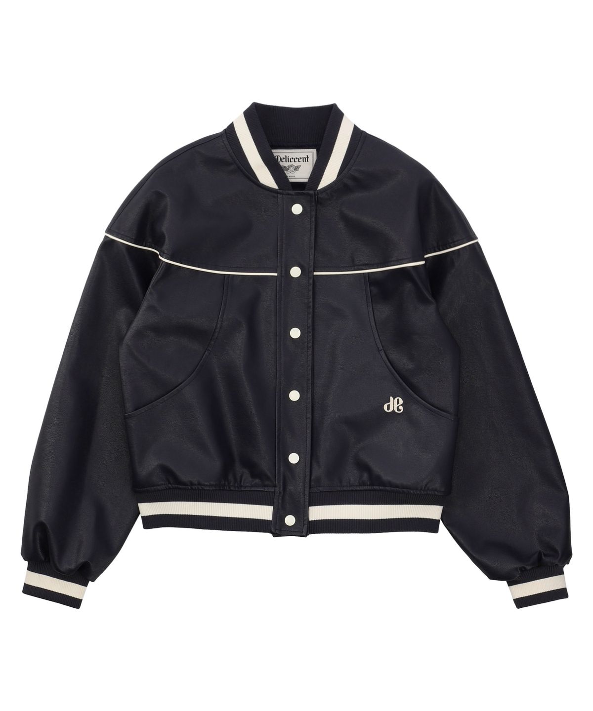 델리센트(DELICCENT) 레더 포인트 자켓 [NAVY]