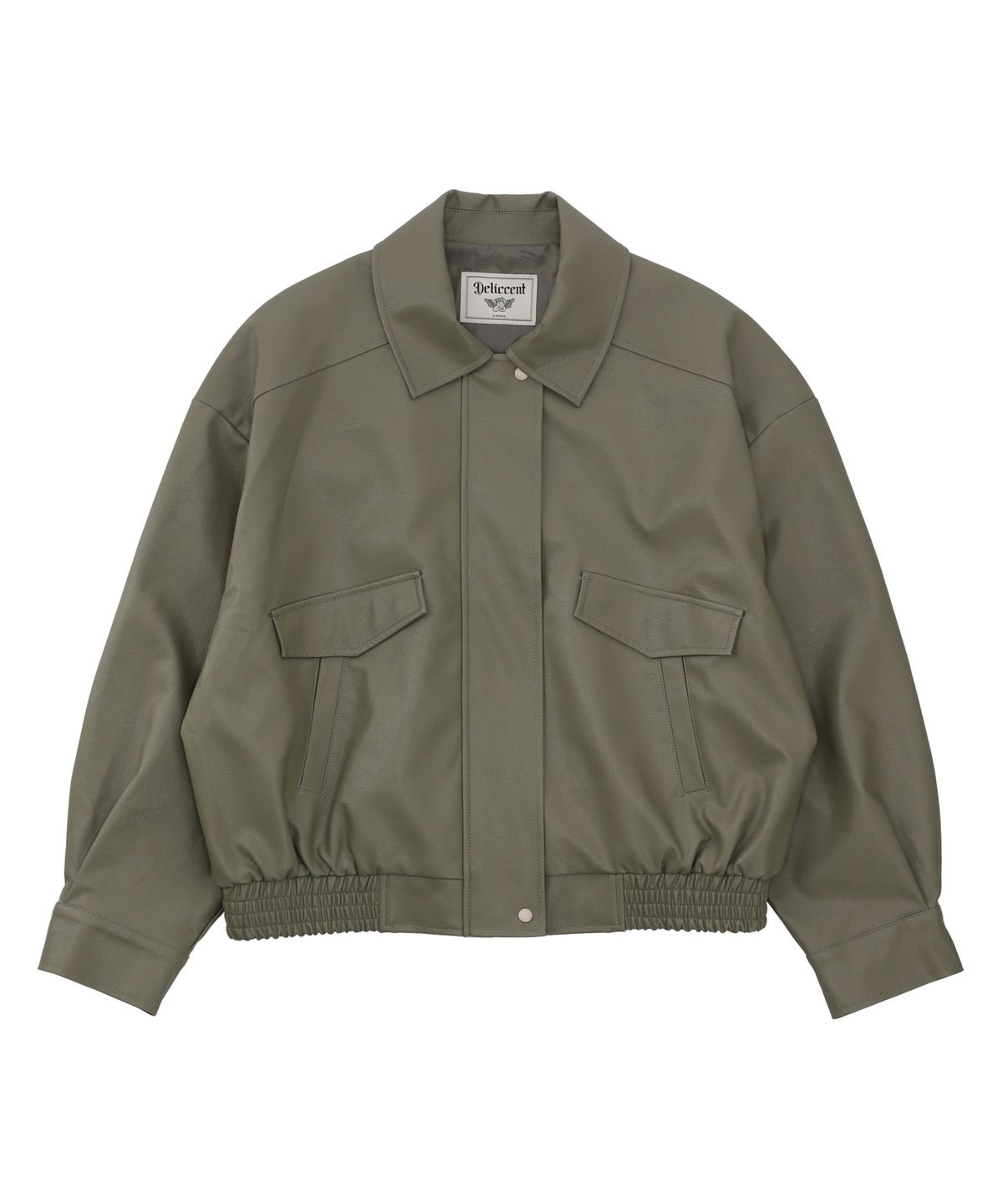 델리센트(DELICCENT) 스탠다드 레더 점퍼 [KHAKI]