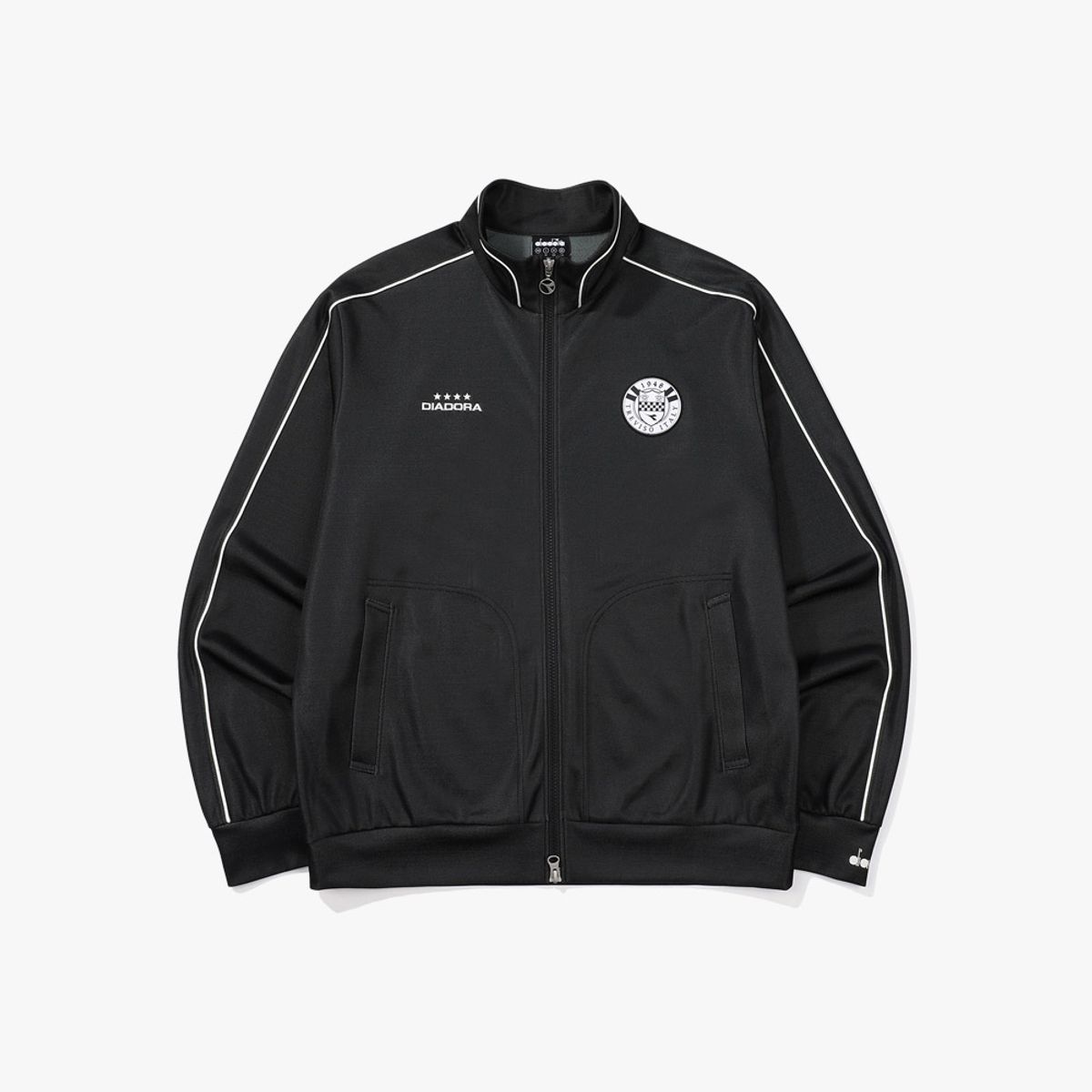 디아도라(diadora) 크랙 자카드 트레이닝 자켓 BLACK