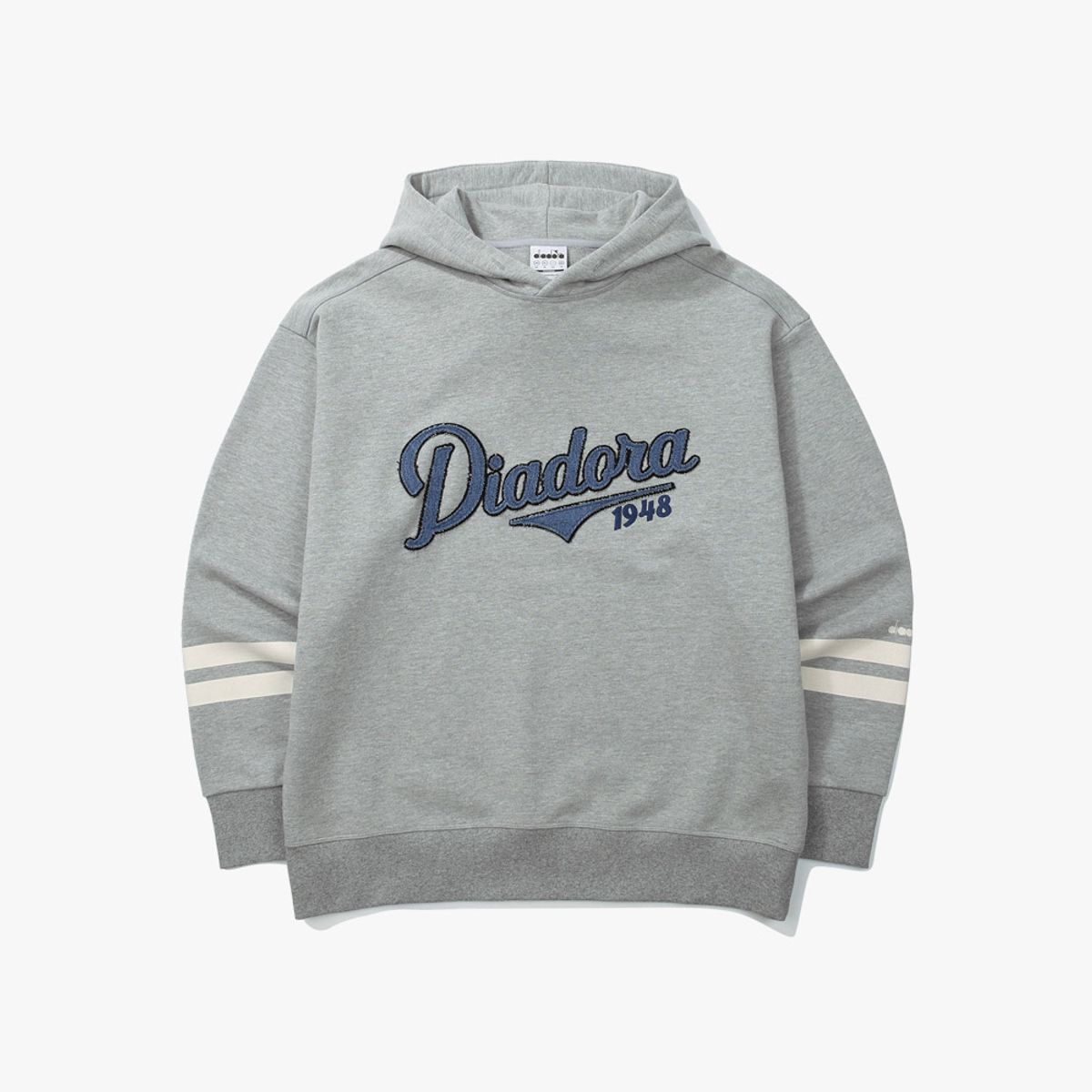 디아도라(diadora) 크래프트 로고 후드 MELANGE GREY
