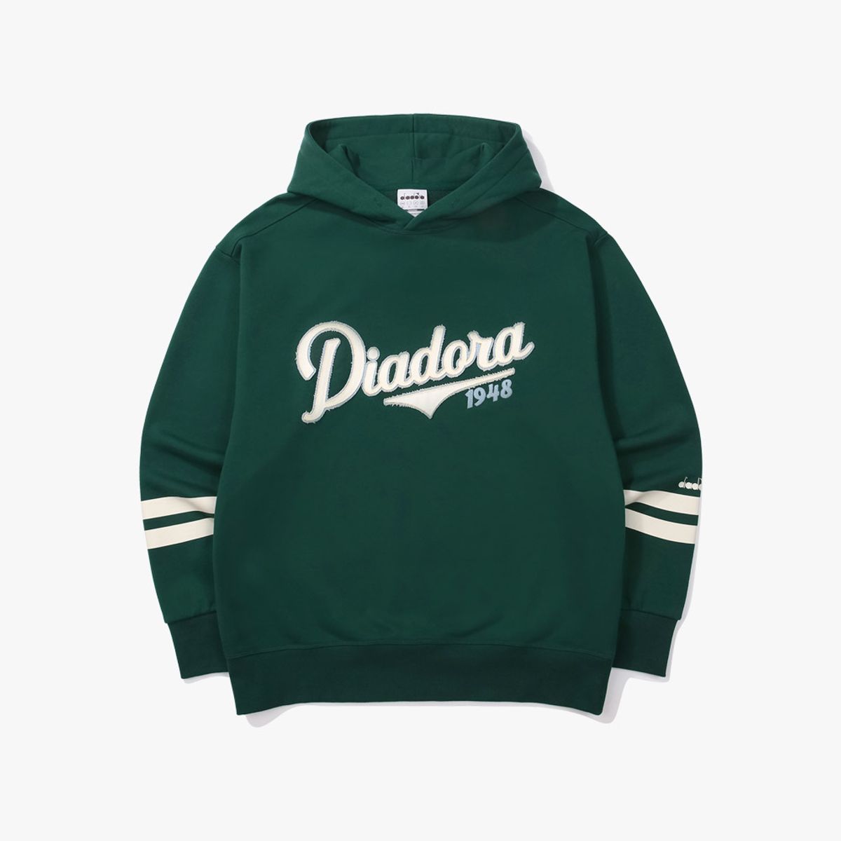 디아도라(diadora) 크래프트 로고 후드 DARK GREEN