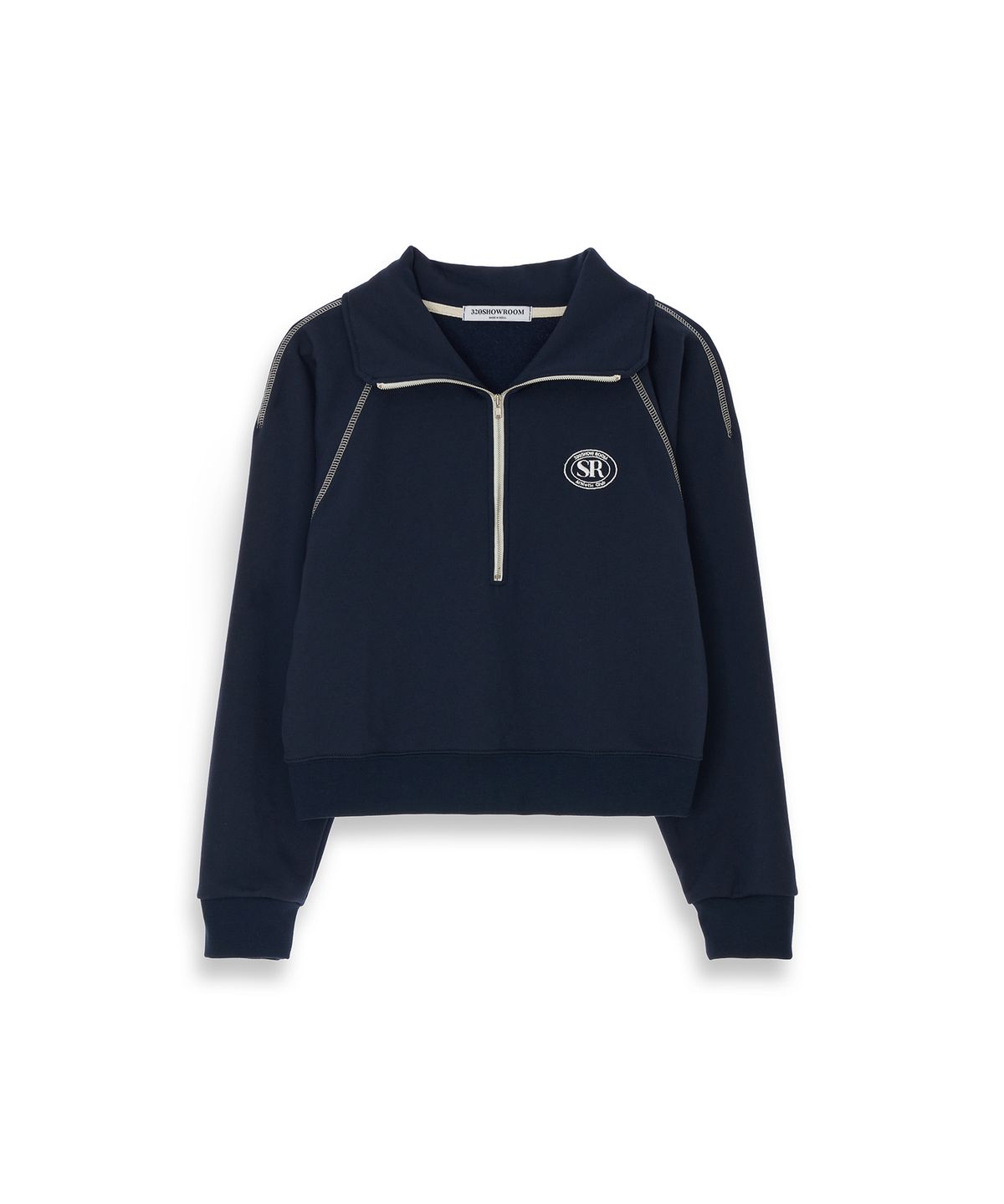 320쇼룸(320SHOWROOM) Half zipup Heritage logo Sweat shirts Navy