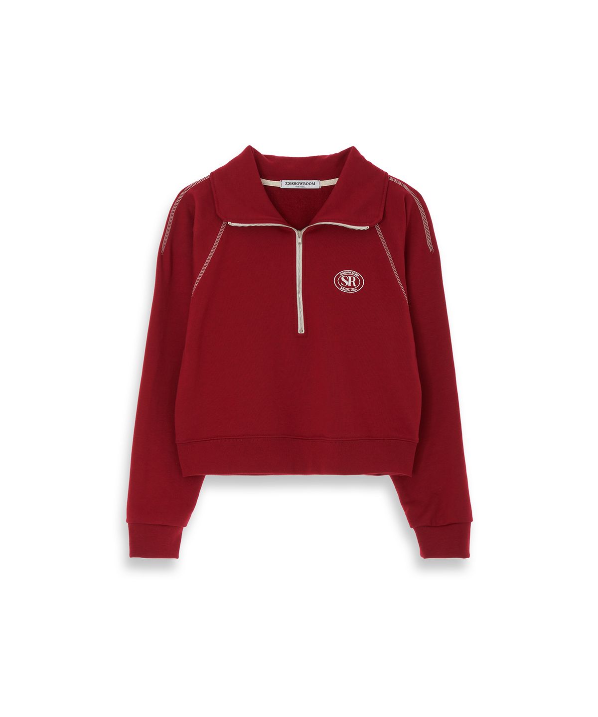 320쇼룸(320SHOWROOM) Half zipup Heritage logo Sweat shirts Red