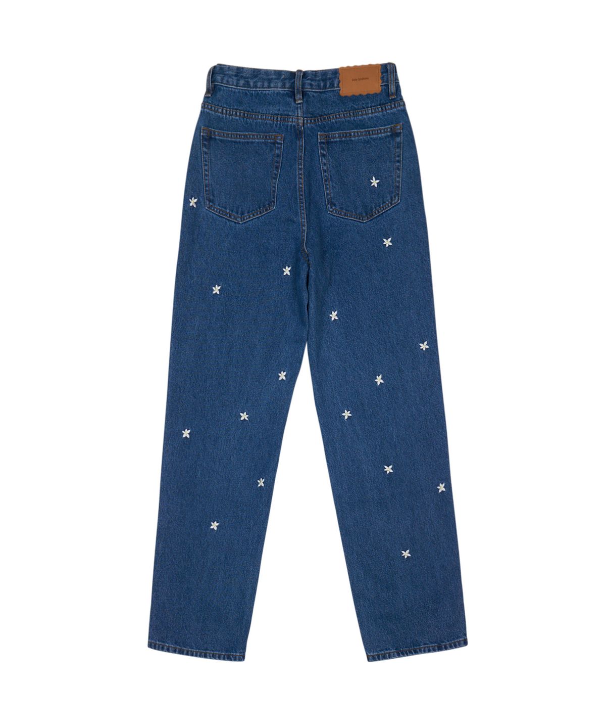 데이지신드롬(DAISY SYNDROME) STRAIGHT FLOWER DENIM PANTS blue
