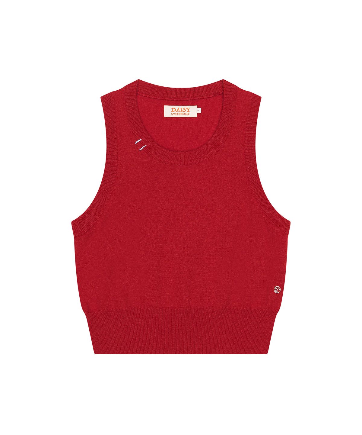 데이지신드롬(DAISY SYNDROME) DAISY NEEDLE POINT KNIT VEST red