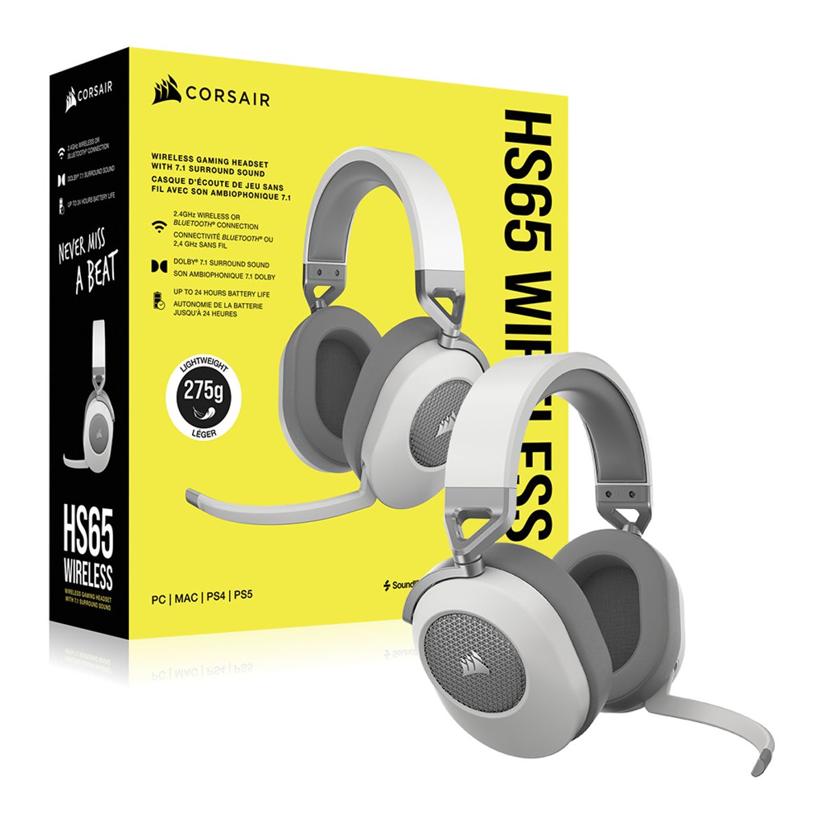 커세어(CORSAIR) HS65 WIRELESS 7.1채널 게이밍 헤드셋