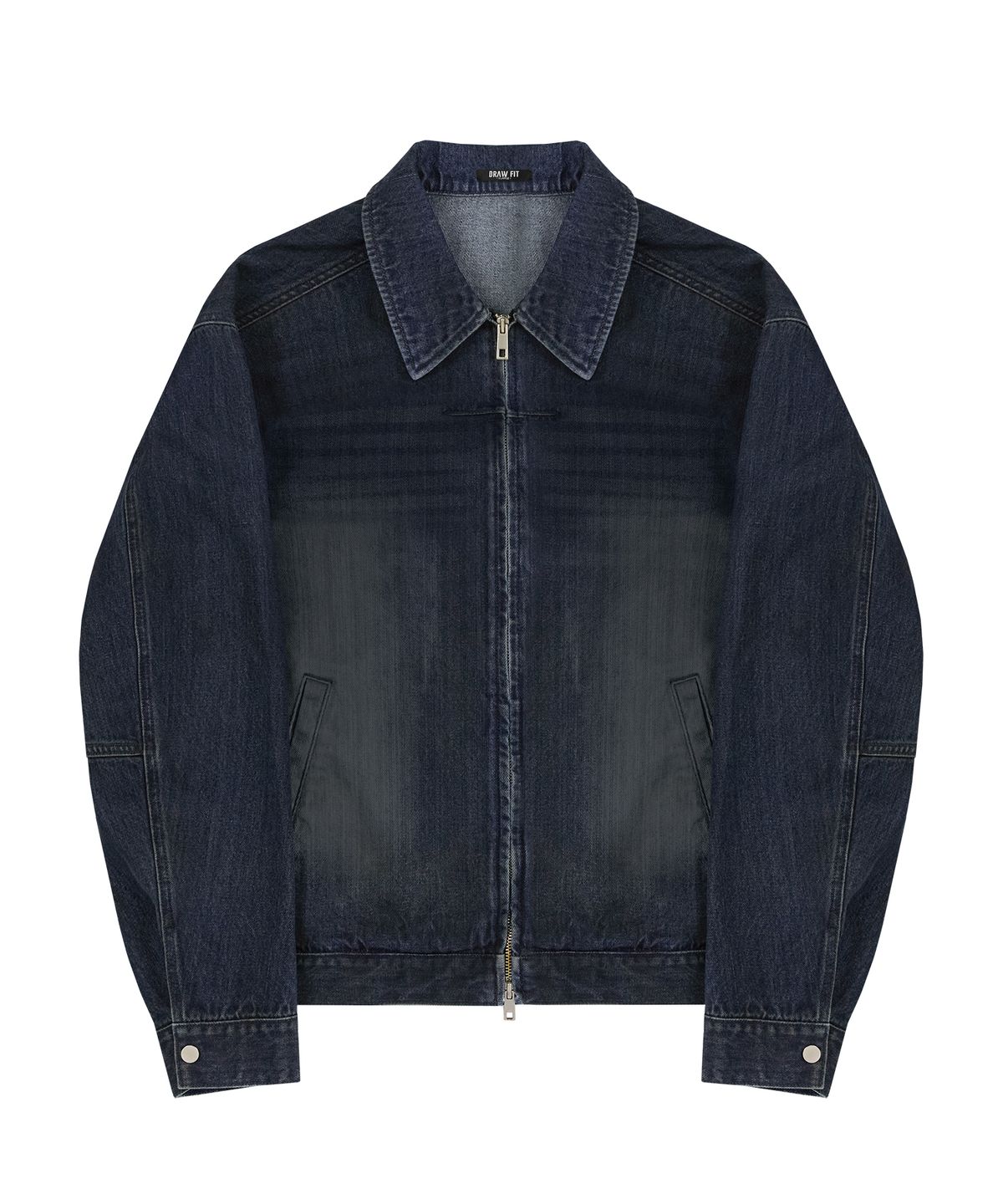 드로우핏(DRAW FIT) 콘트라스트 워시드 데님 자켓 [SLATE BLUE]