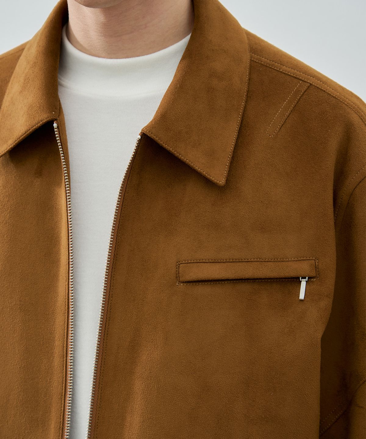 드로우핏(DRAW FIT) 커버렉 스웨이드 블루종 자켓 [BROWN]