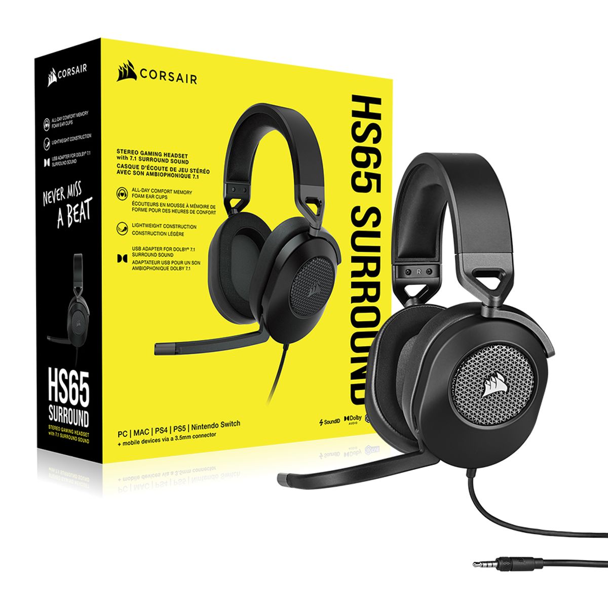 커세어(CORSAIR) HS65 SURROUND 7.1채널 게이밍 헤드셋