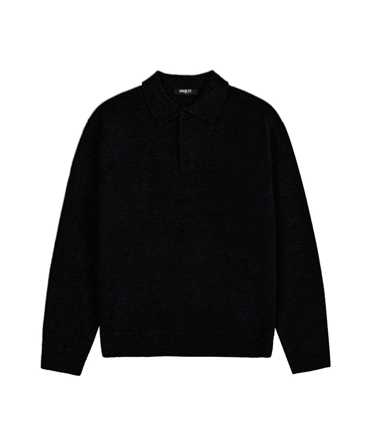 드로우핏(DRAW FIT) 울 PBT 하프 카라 니트 [BLACK]