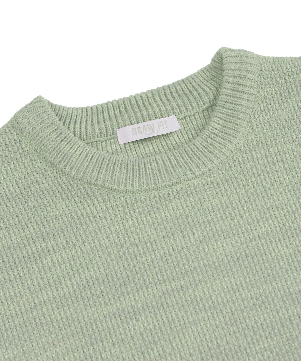 드로우핏(DRAW FIT) 오버사이즈 믹시드 풀오버 니트 [SAGE GREEN]