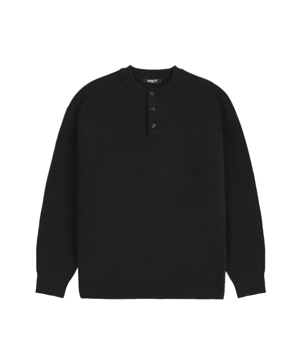 드로우핏(DRAW FIT) 소프트 에센셜 헨리넥 니트 [BLACK]