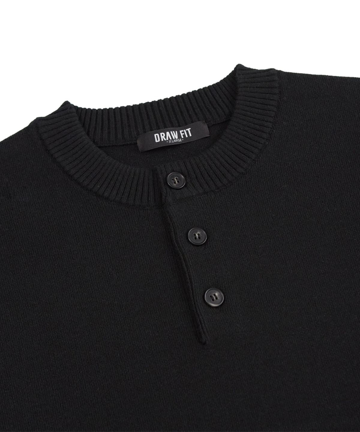 드로우핏(DRAW FIT) 소프트 에센셜 헨리넥 니트 [BLACK]