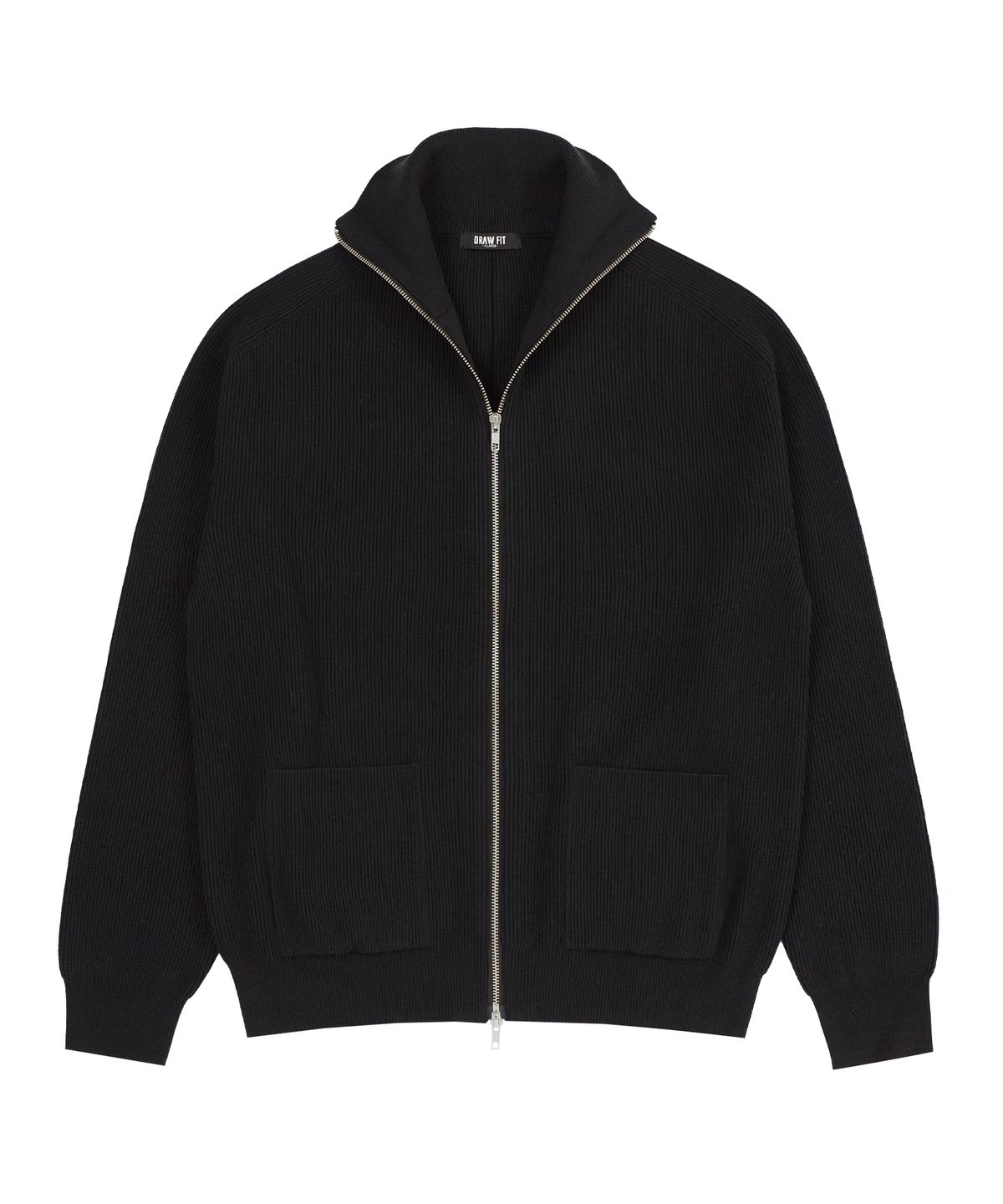 드로우핏(DRAW FIT) 소프트 PBT 투웨이 풀집업 니트 [BLACK]