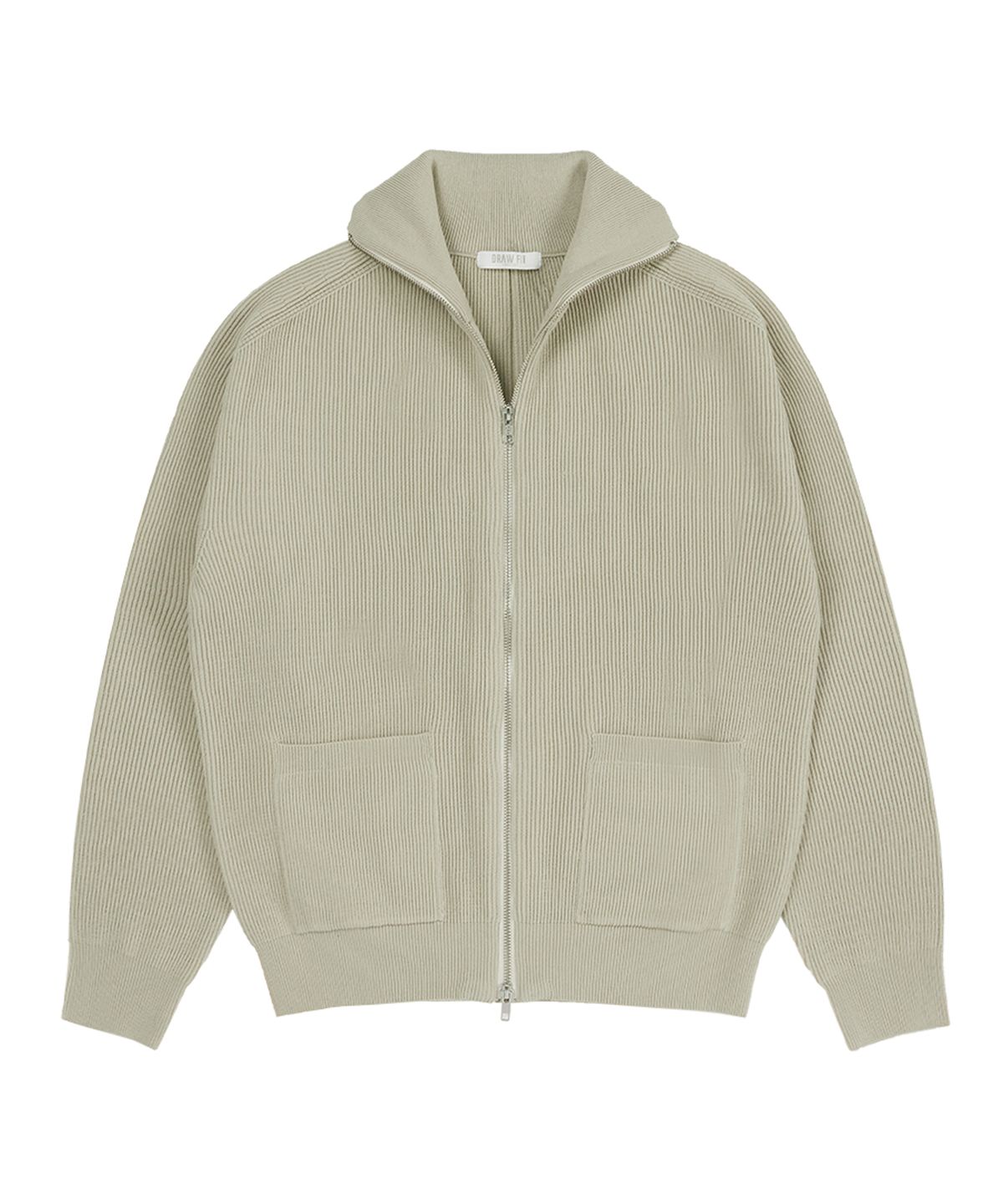 드로우핏(DRAW FIT) 소프트 PBT 투웨이 풀집업 니트 [SAND BEIGE]