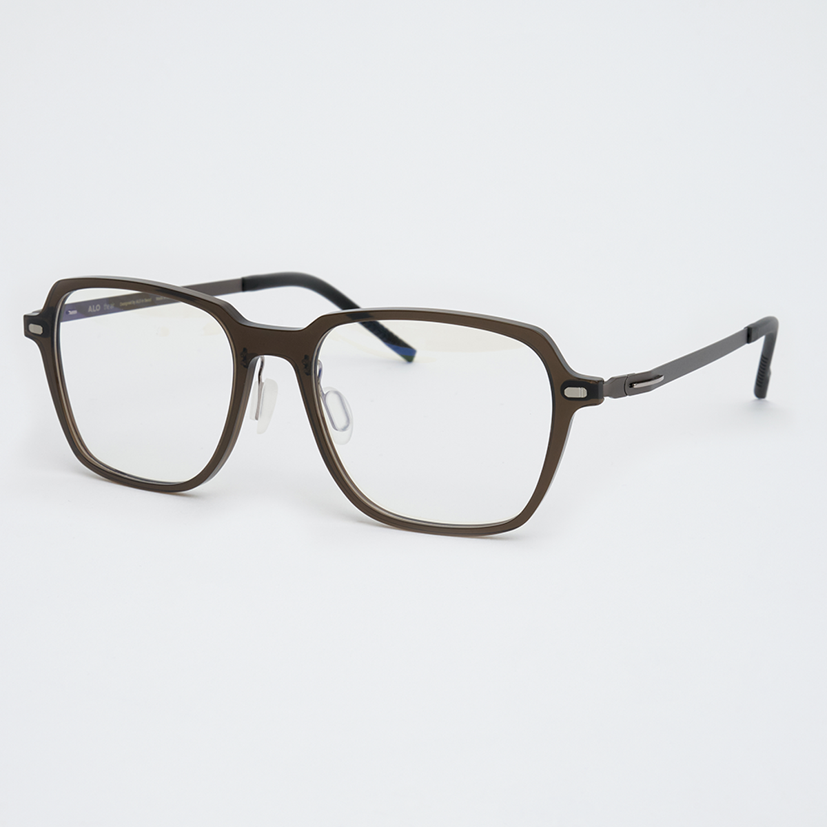 알로아이웨어(ALO EYEWEAR) [The air] AL5310 0910G 초경량 오버사이즈 스퀘어 블랙 안경테 블루라이트 렌즈 선택
