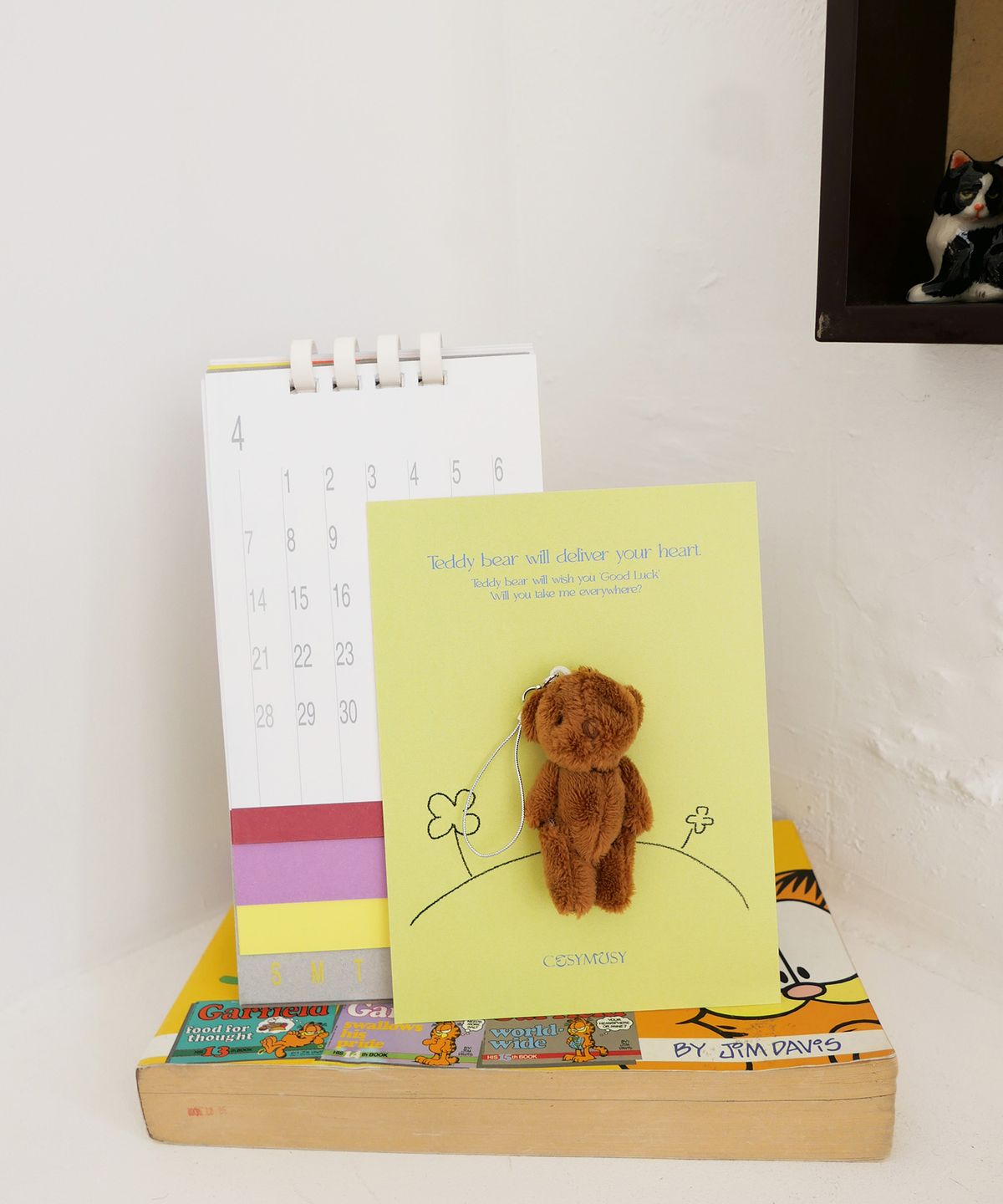 코지모지(COSYMOSY) Good Luck 테디베어 키링 엽서 - 5 Color