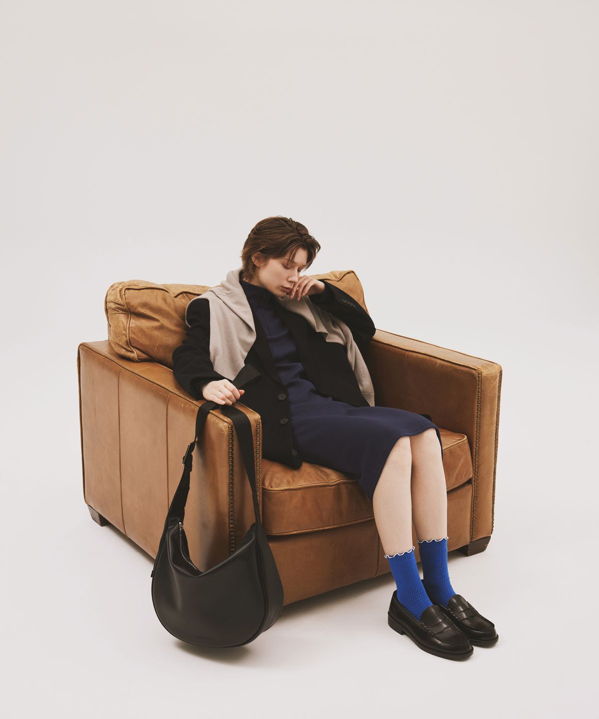 마스마룰즈(MASMARULEZ) leather halfmoon bag_2 Colors
