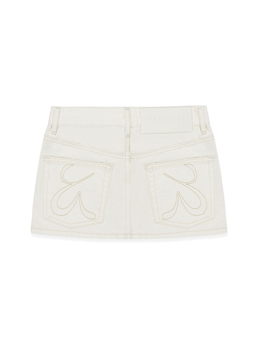 MUSINSA | GLOWNY 99 LOW-RISE MINI SKIRT (WHITE)