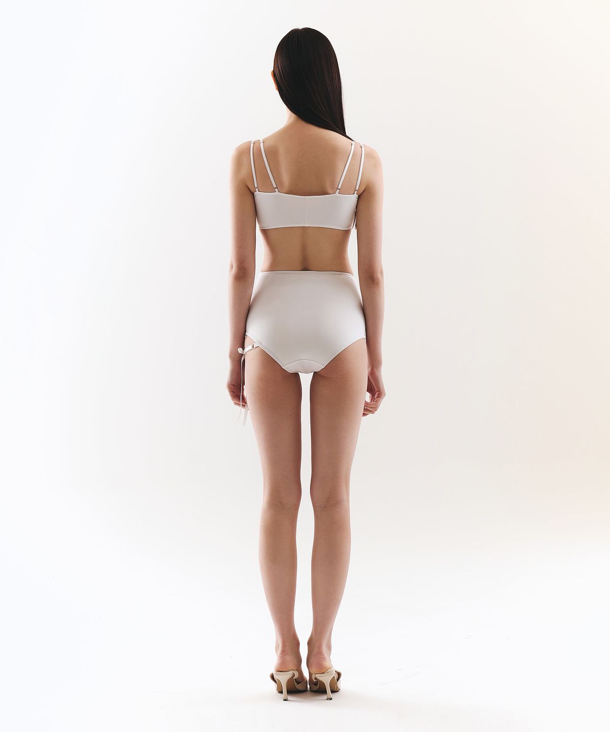 비나제이(VINAJ) 원사이드 리본 하이 비키니팬티 (White)