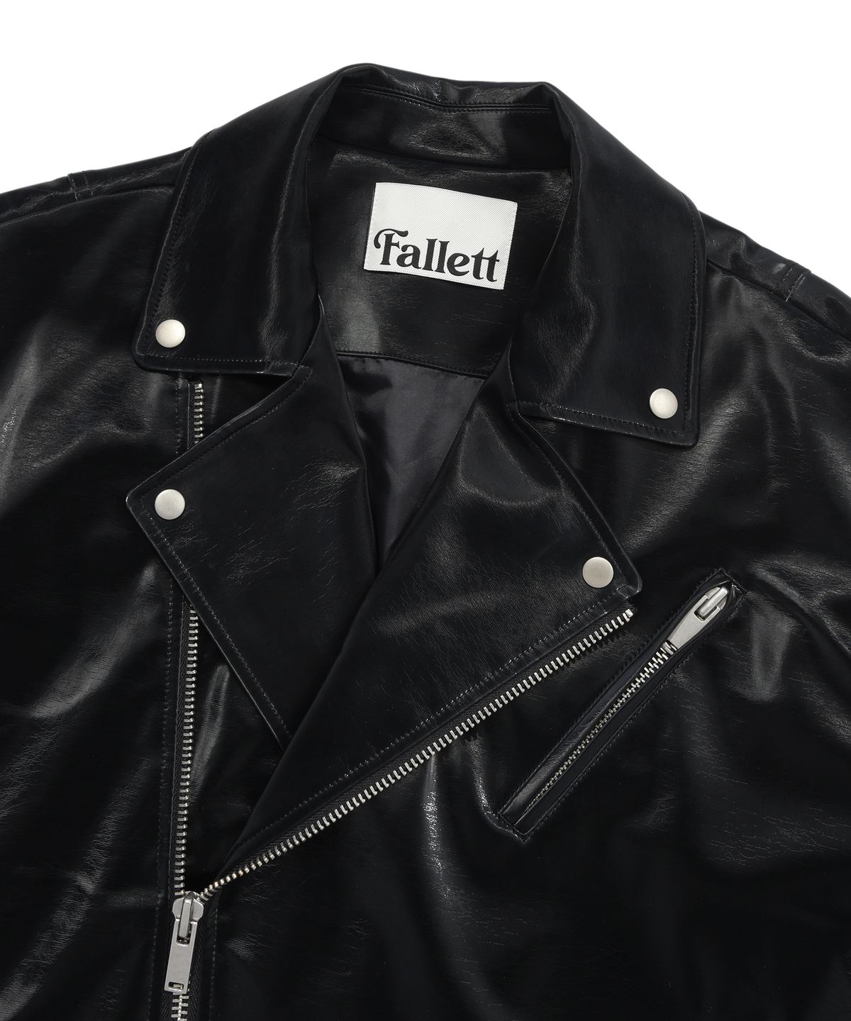 팔렛(FALLETT) 글로시 레더 자켓 블랙