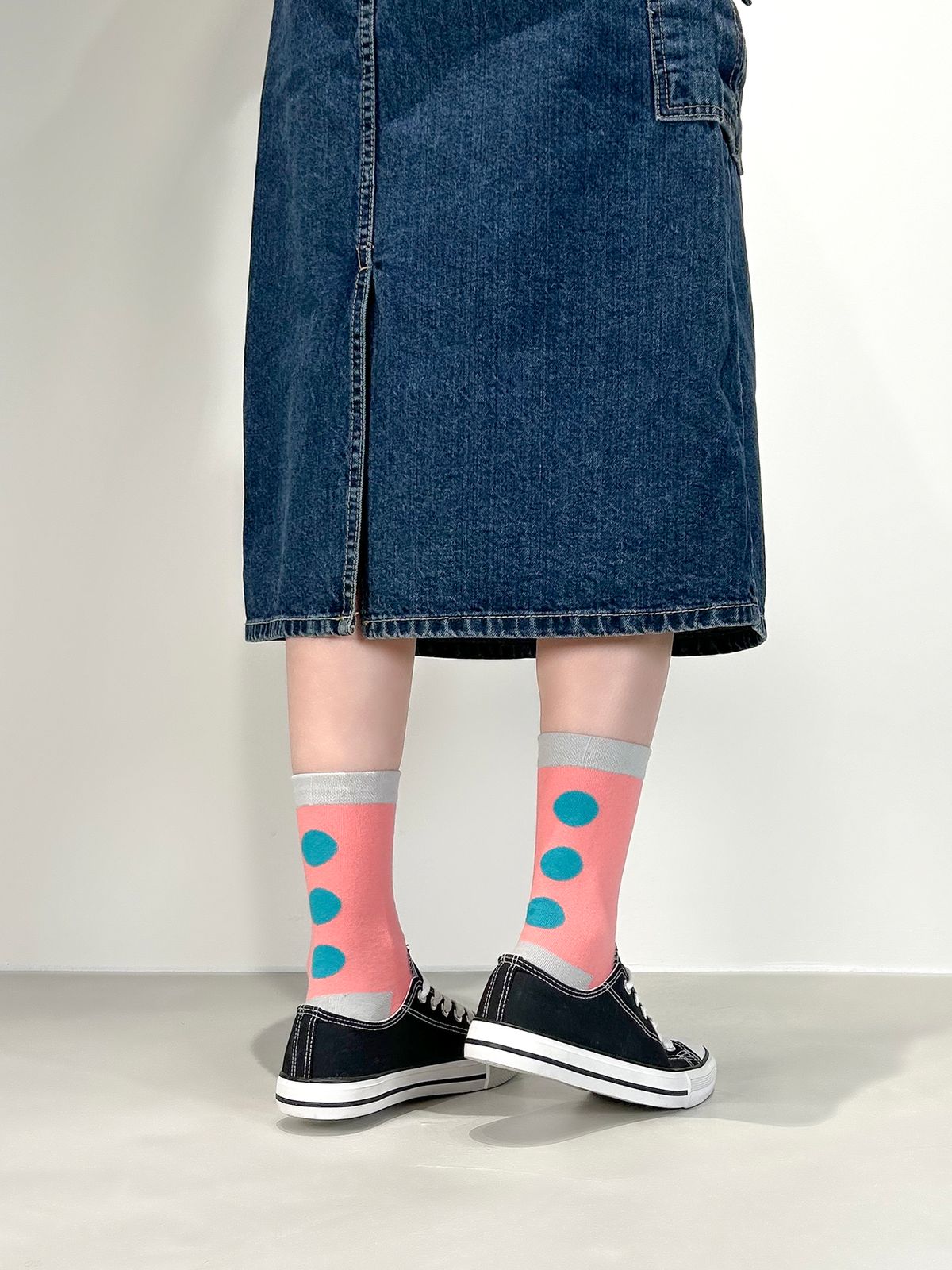 옐로우삭스(YELLOWSOCKS) 뒷라인 도트 핑크