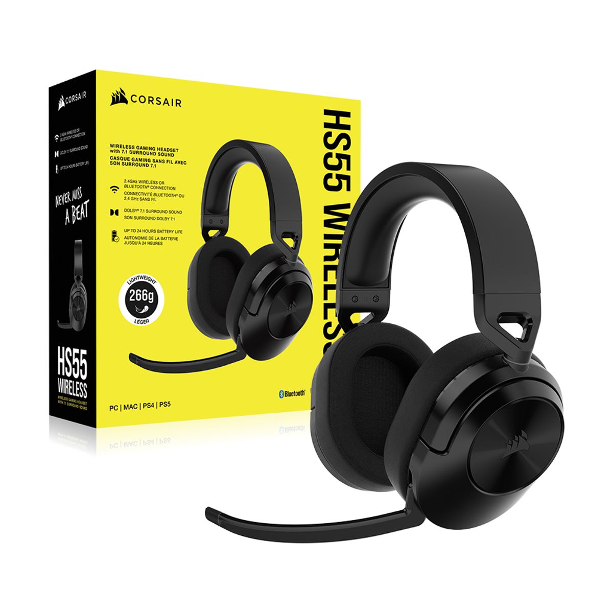 커세어(CORSAIR) HS55 WIRELESS 블루투스 게이밍 헤드셋