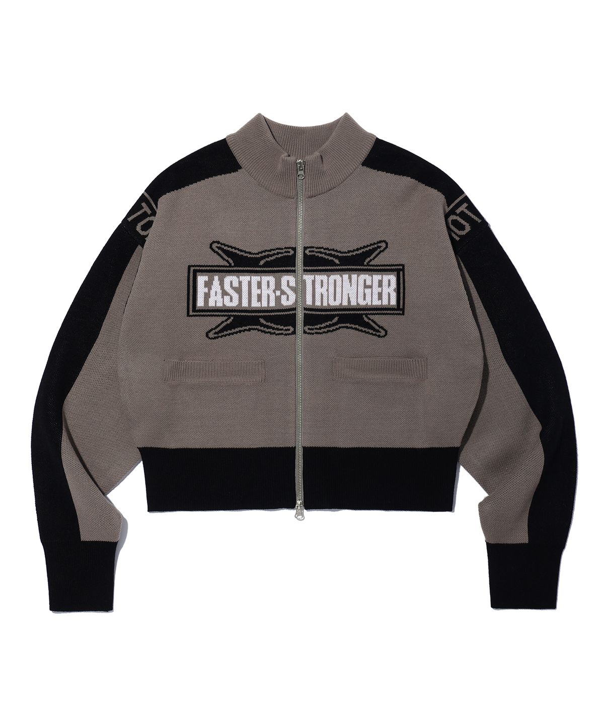 크리틱(CRITIC) FASTER STRONGER RACING ZIP-UP KNIT DARK BEIGE
