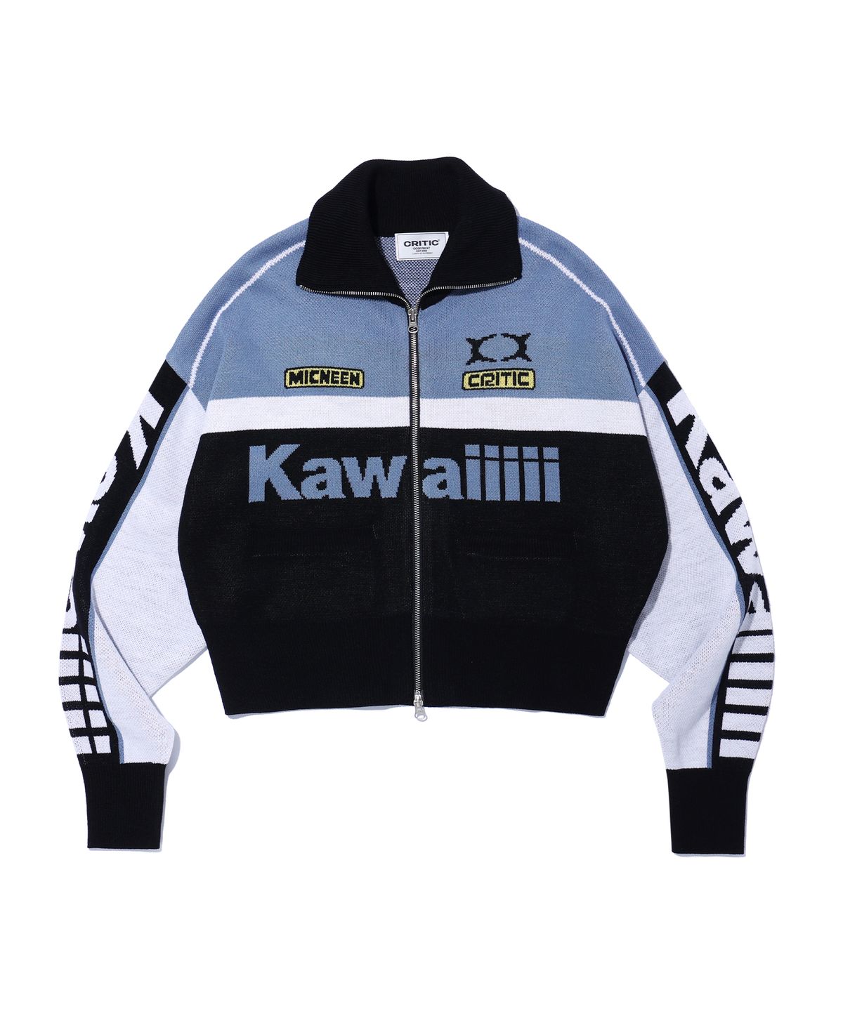 크리틱(CRITIC) KWAIIIII RACING ZIP-UP KNIT BLUE