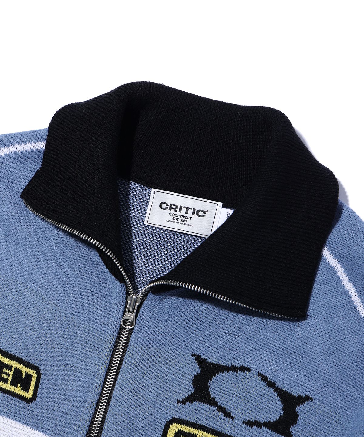 크리틱(CRITIC) KWAIIIII RACING ZIP-UP KNIT BLUE