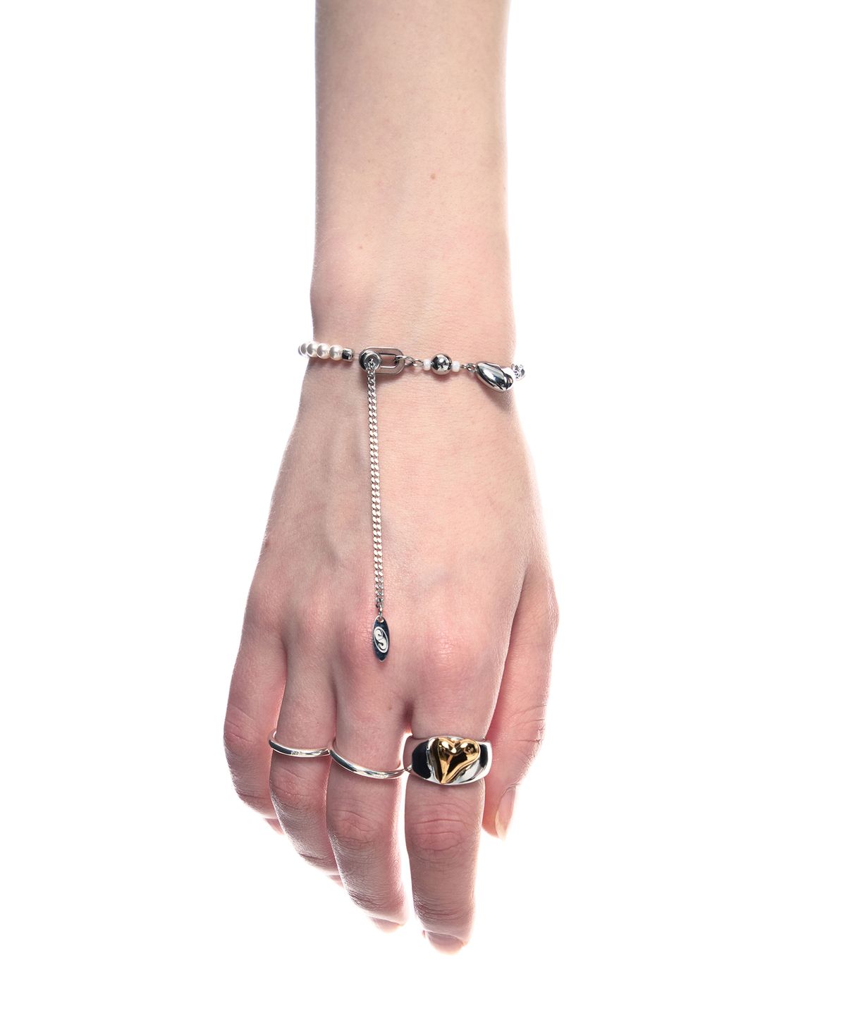 센티멍(SENTIMENTS) NO.438 [SILVER] PEARL HEART BRACELET