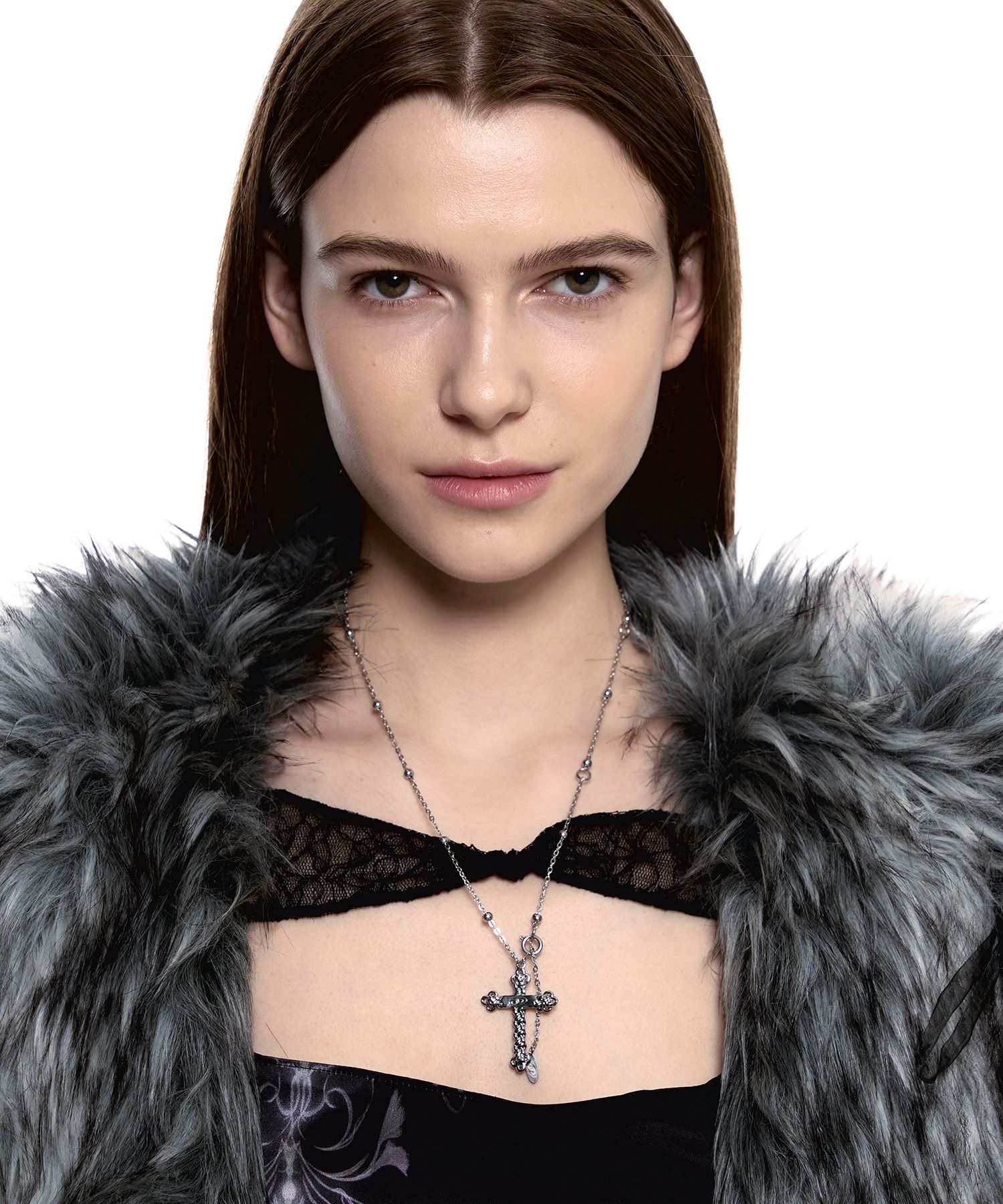 ★SENTIMENTS★ NO.473 [BLACK] KNOT CROSS NECKLACE MUSINSA | SENTIMENTS NO.473 [SILVER] KNOT CROSS NECKLACE